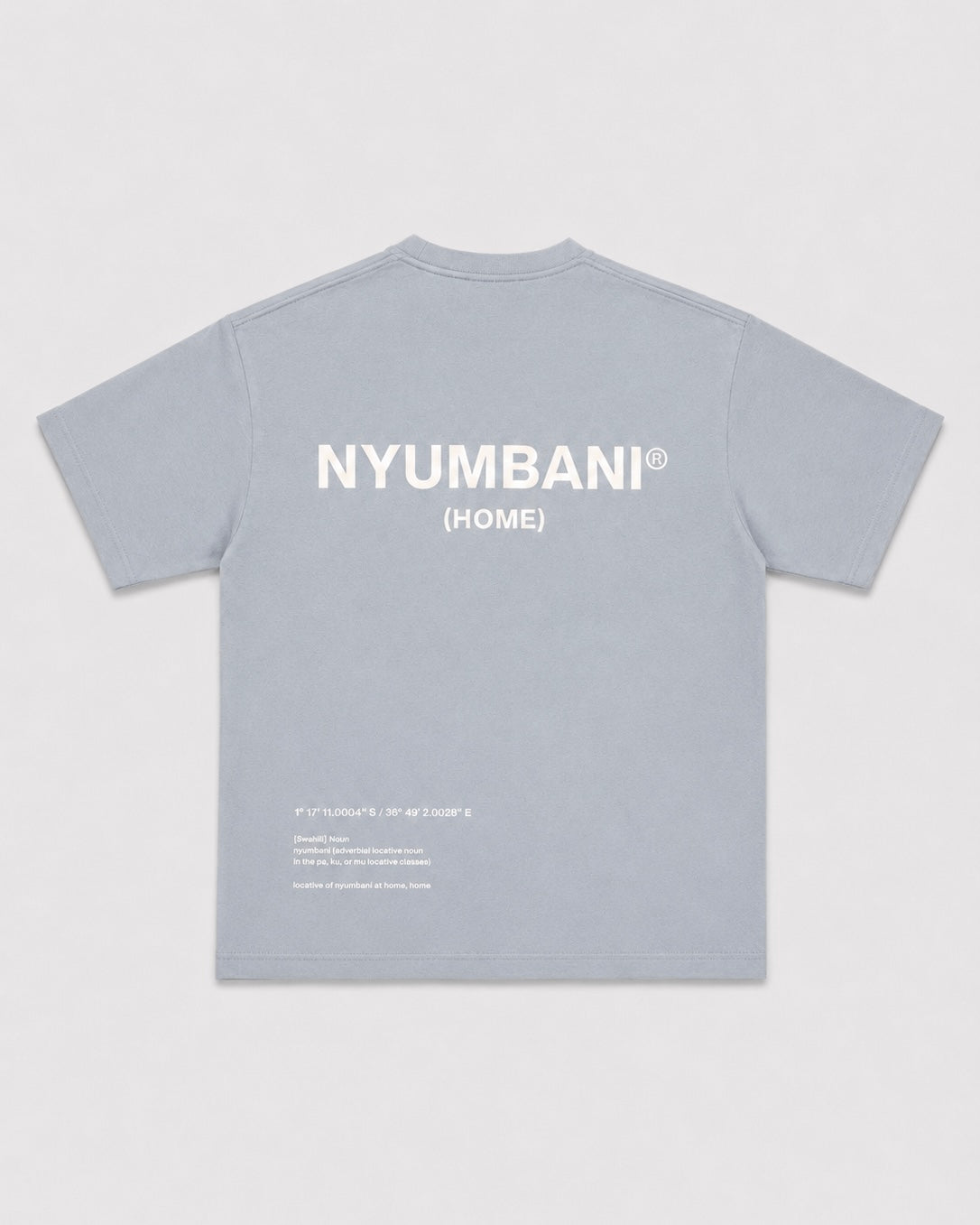 Nyumbani Sky Blue T-Shirt with White Ink
