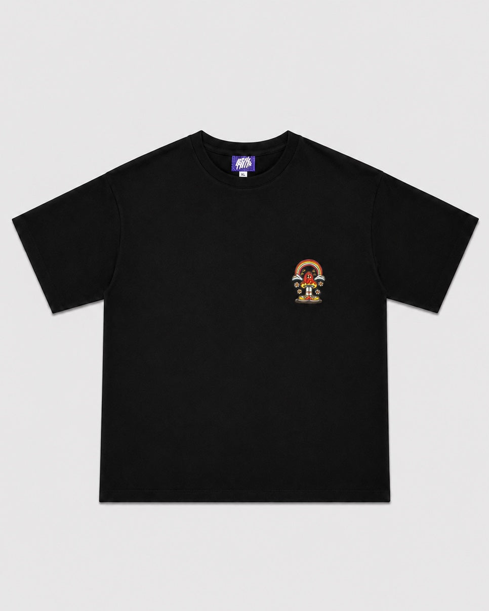 H.A.G.T Simple Black T-Shirt with White Ink