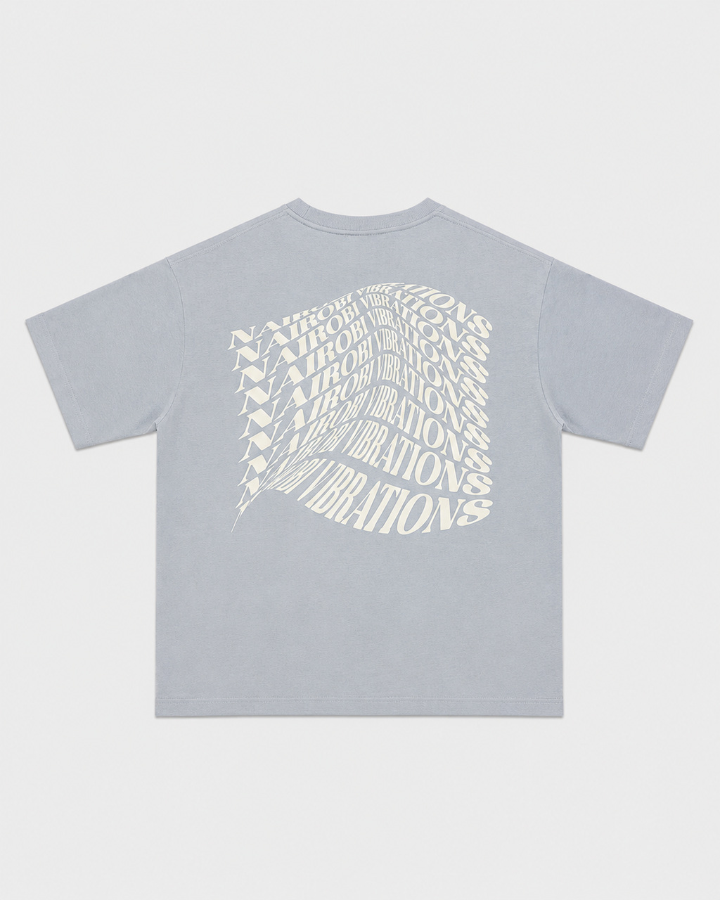 Nairobi Vibrations Sky Blue T-Shirt with White Ink