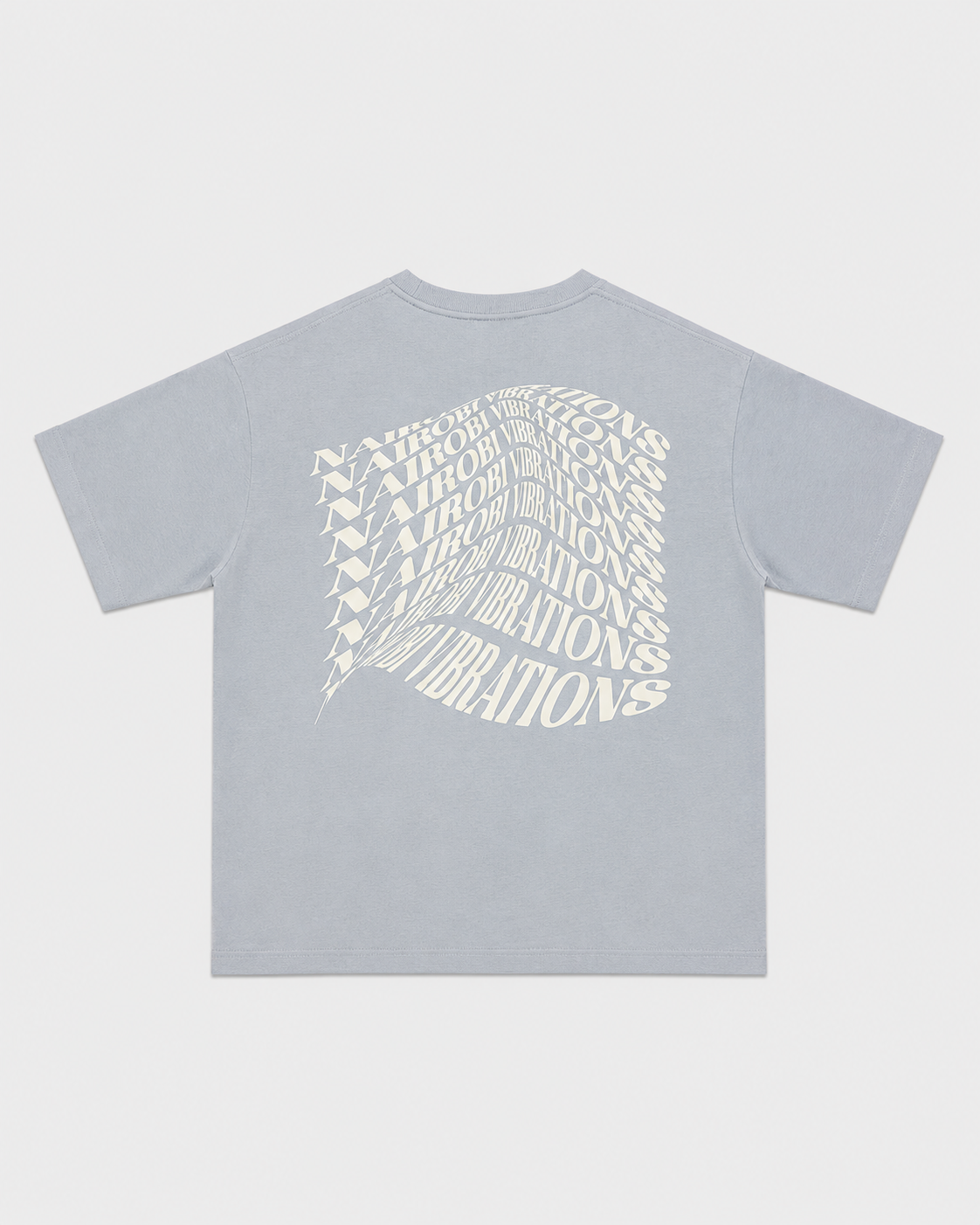 Nairobi Vibrations Sky Blue T-Shirt with White Ink