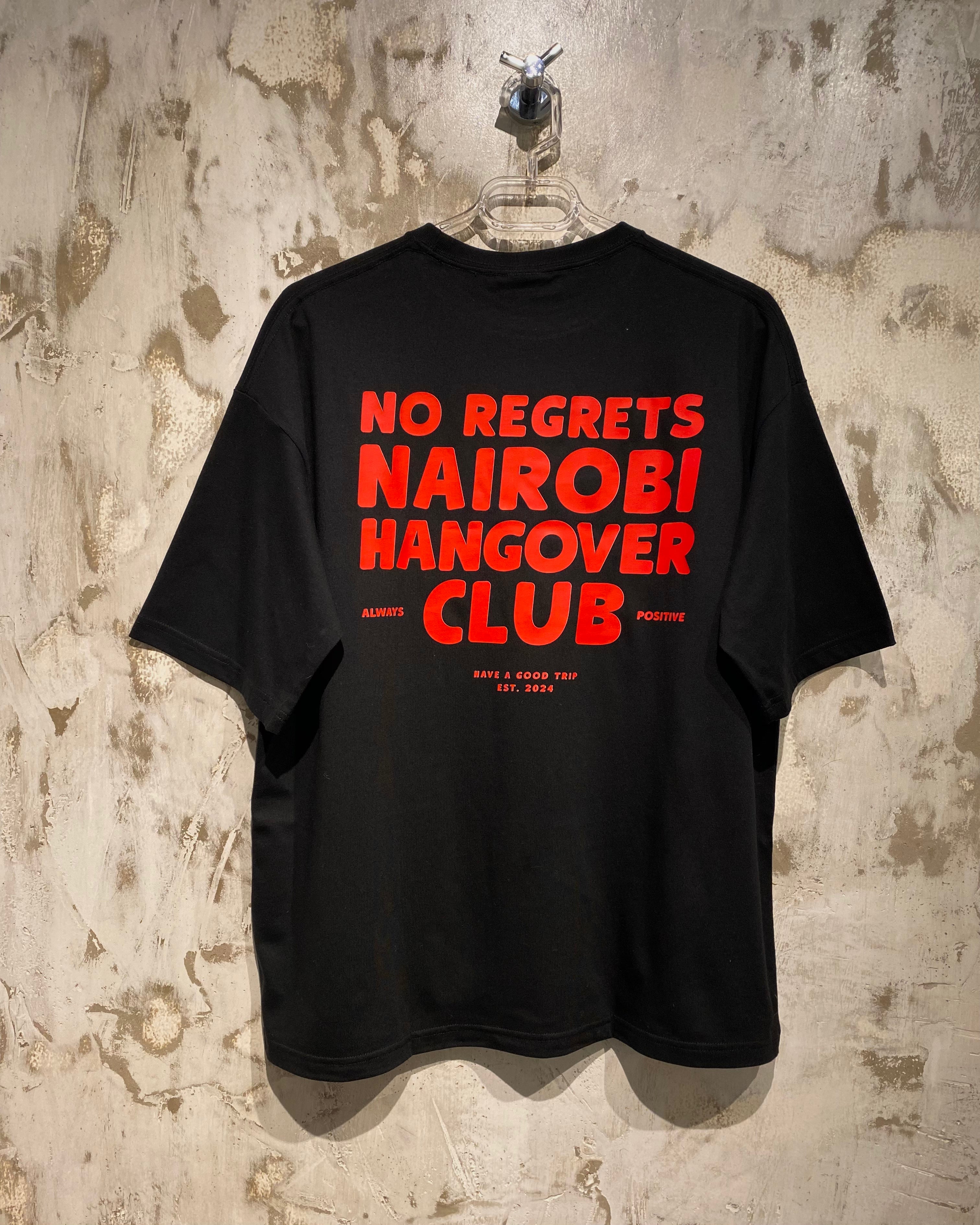 Hangover Club Black T-Shirt with Red Ink