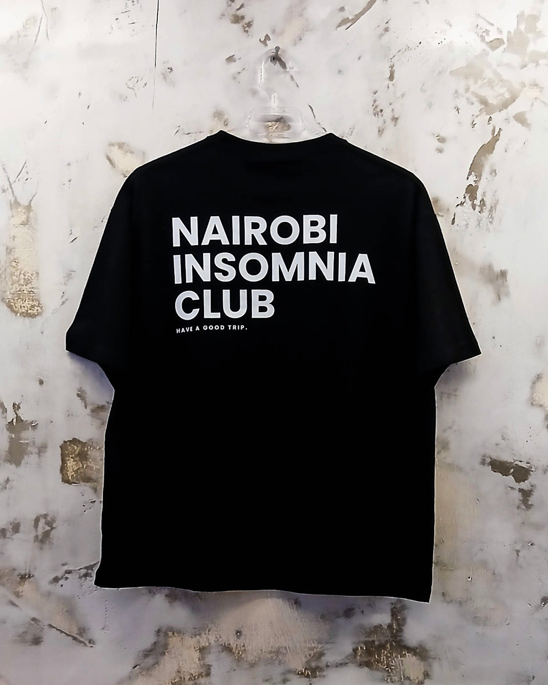 Nairobi Insomnia Club Black T-Shirt with White Ink