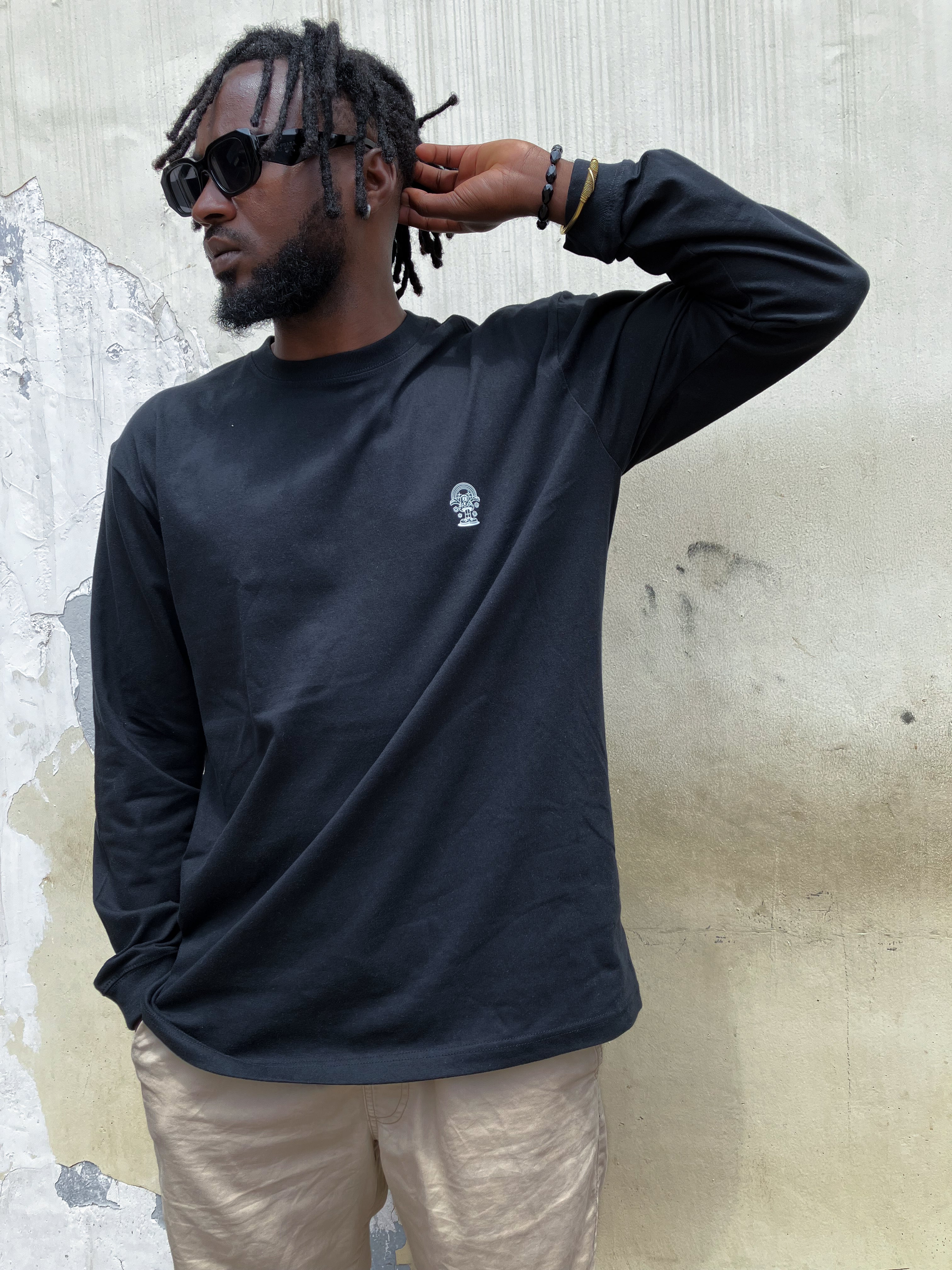 Have A Good Trip Mushroom Logo Black Long Sleeved Shirt