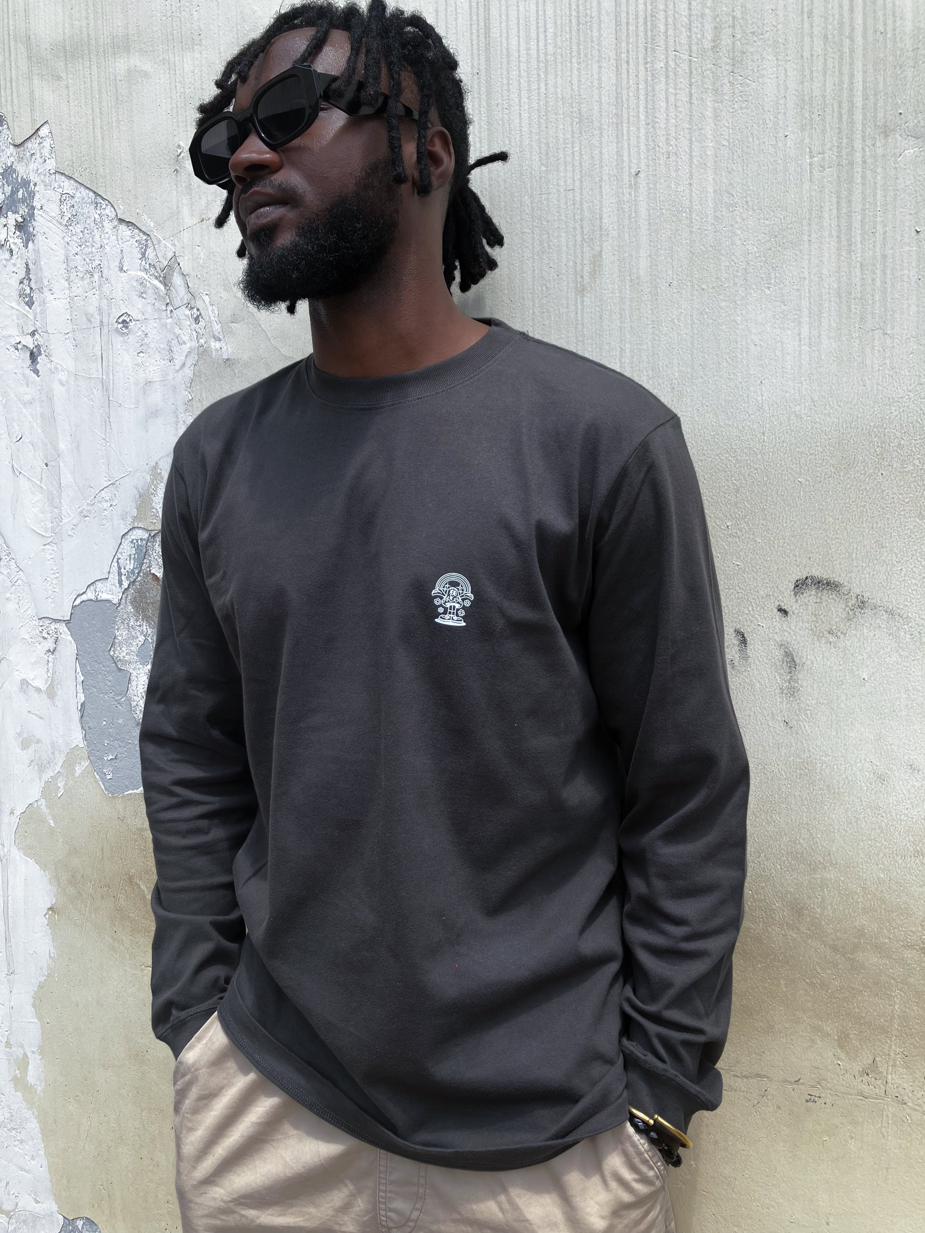 Have A Good Trip Mushroom Logo Black Long Sleeved Shirt