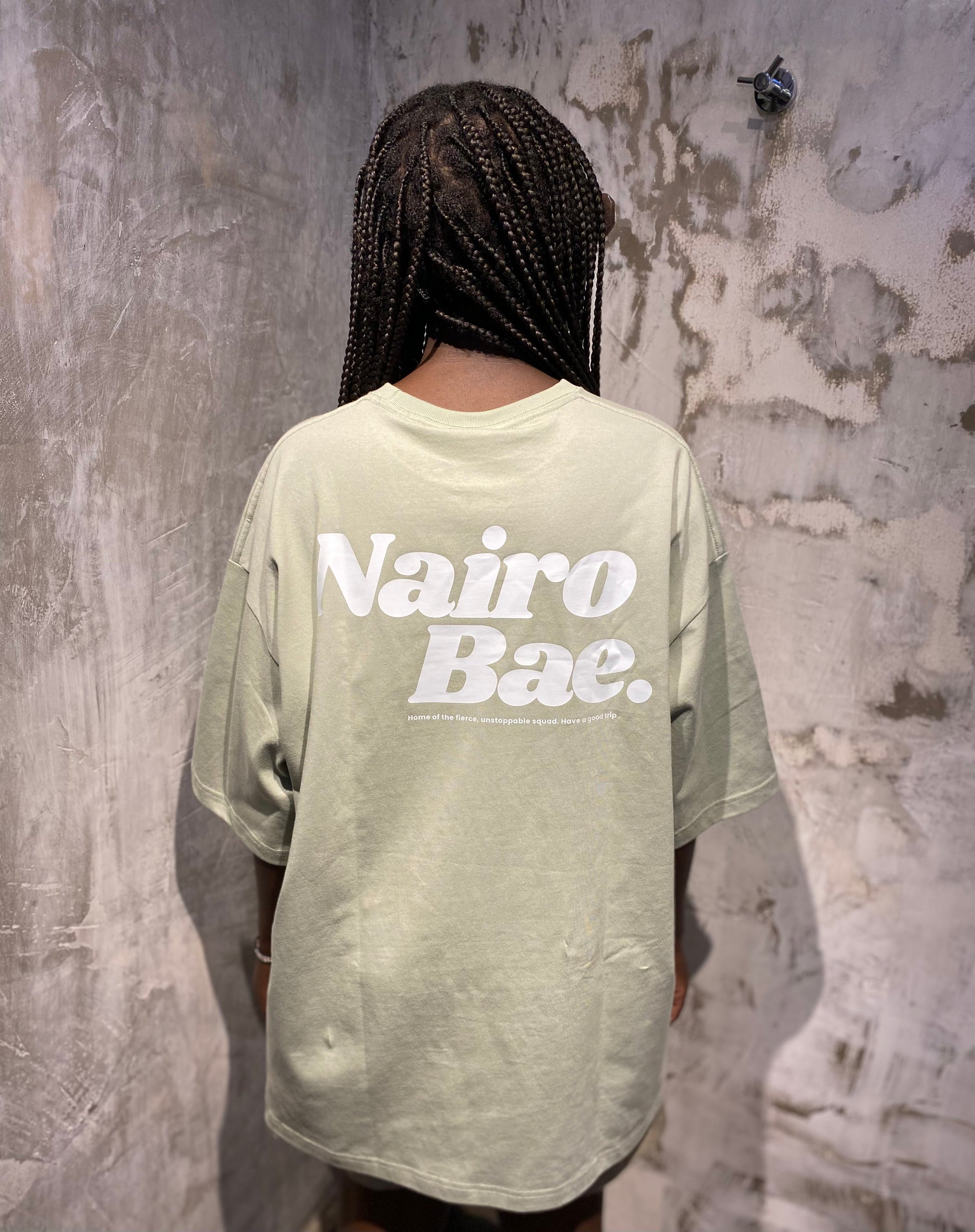 Nairobae Sage T-shirt With White Ink