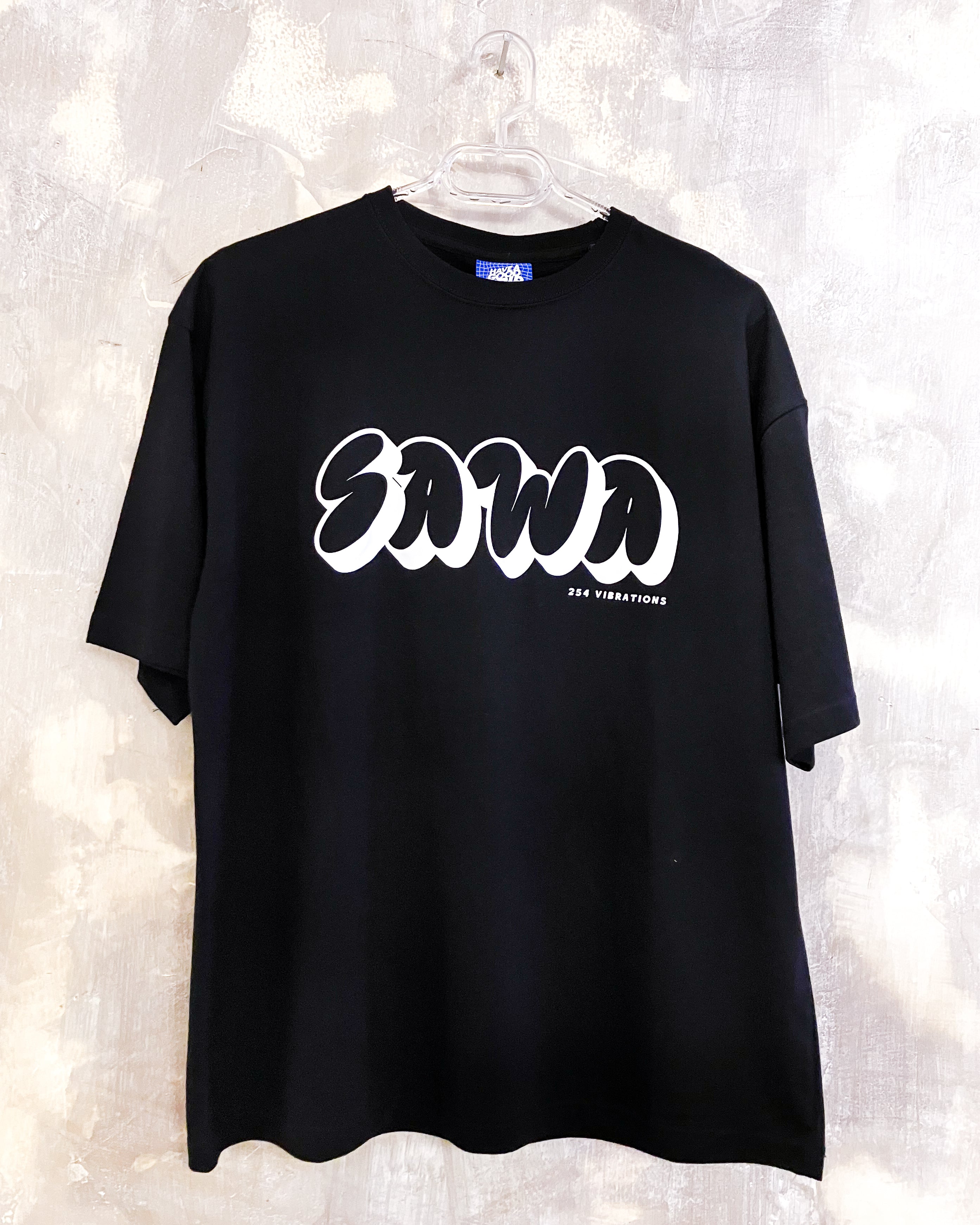 Sawa Black T-Shirt with White Ink