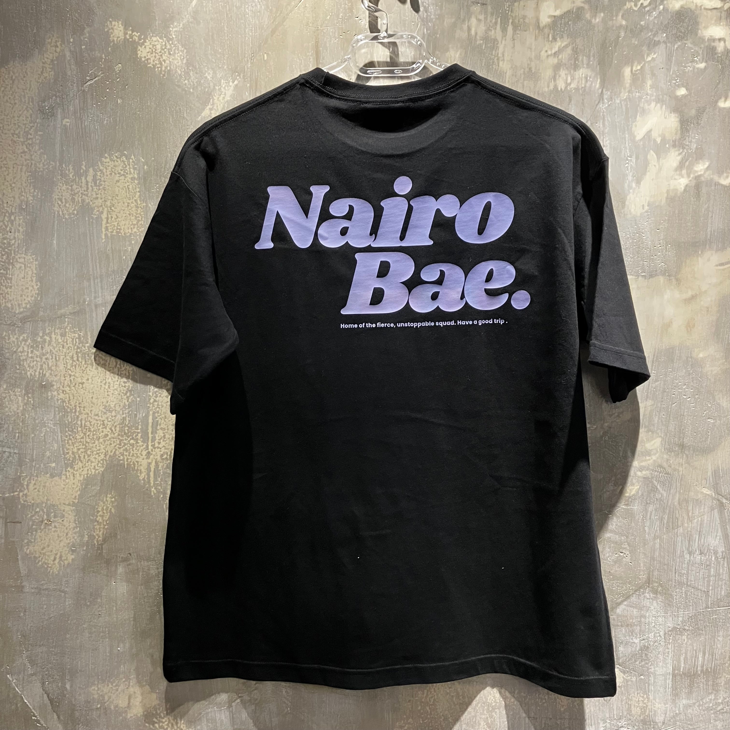 Nairobae Black T-Shirt with Purple ink