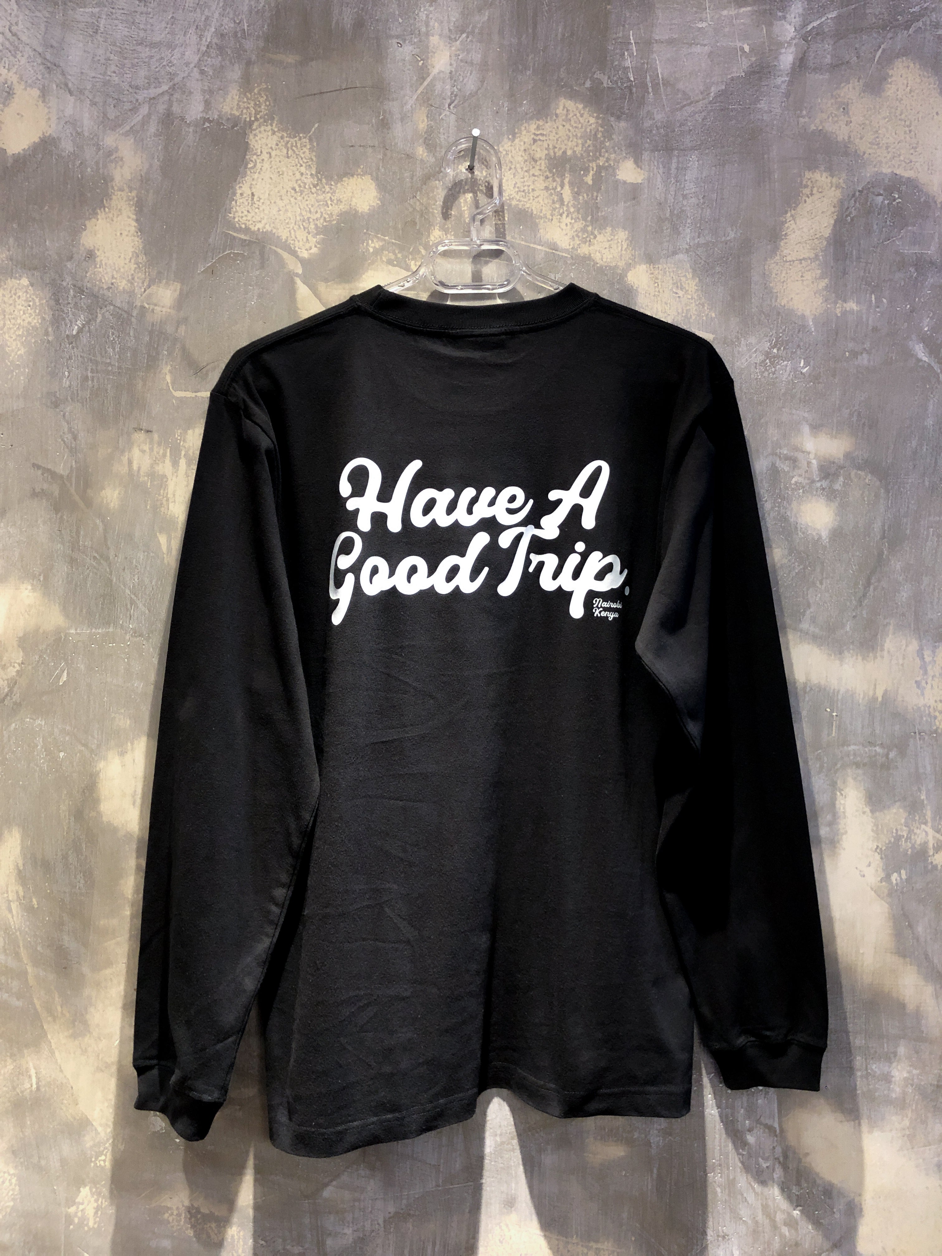 Have A Good Trip Mushroom Logo Black Long Sleeved Shirt