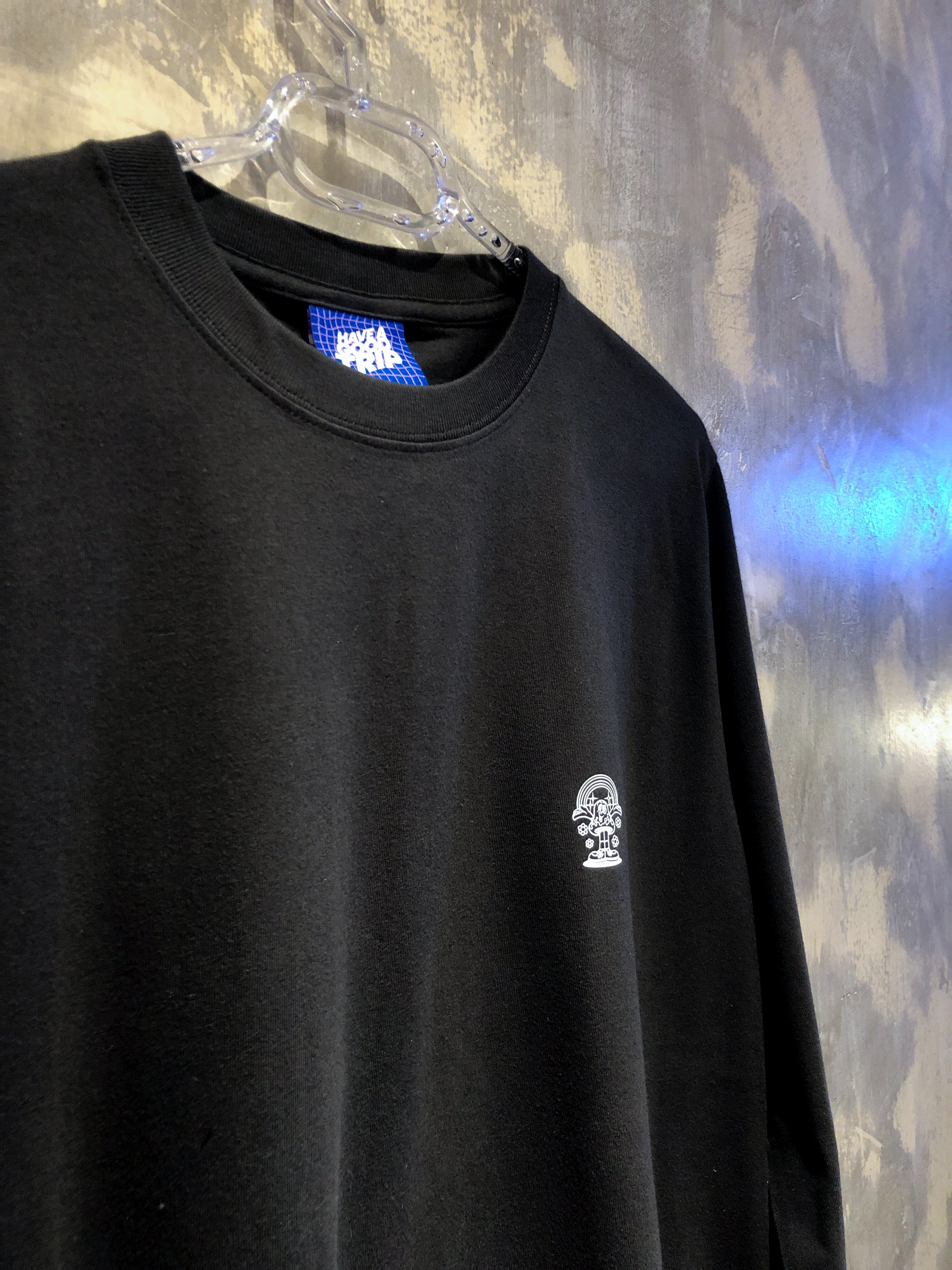 Have A Good Trip Mushroom Logo Black Long Sleeved Shirt