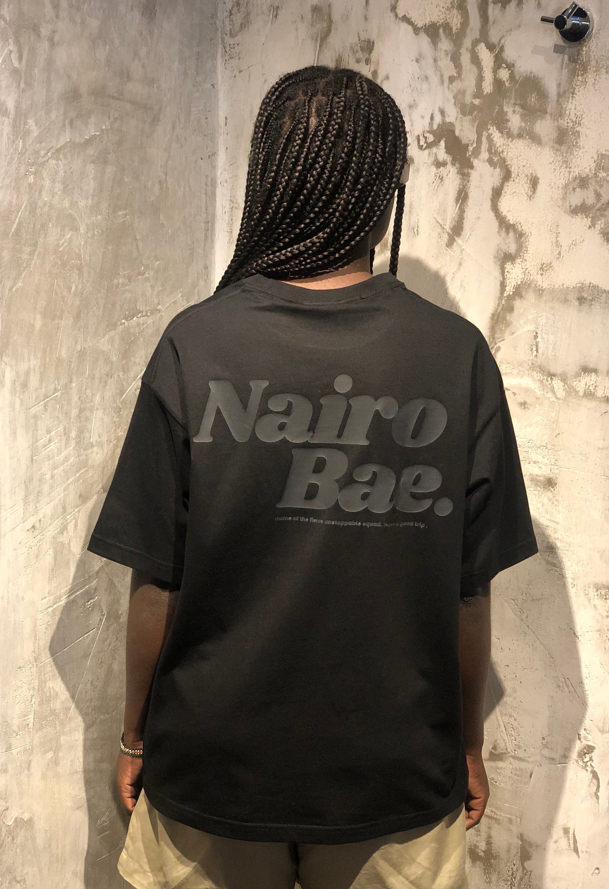 Nairobae Black T-Shirt With Black Ink