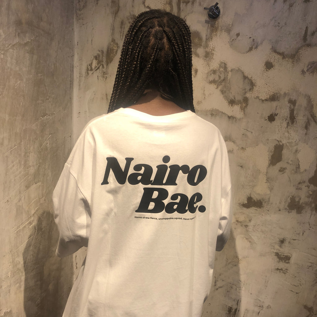 Nairobae White T-Shirt Black Ink