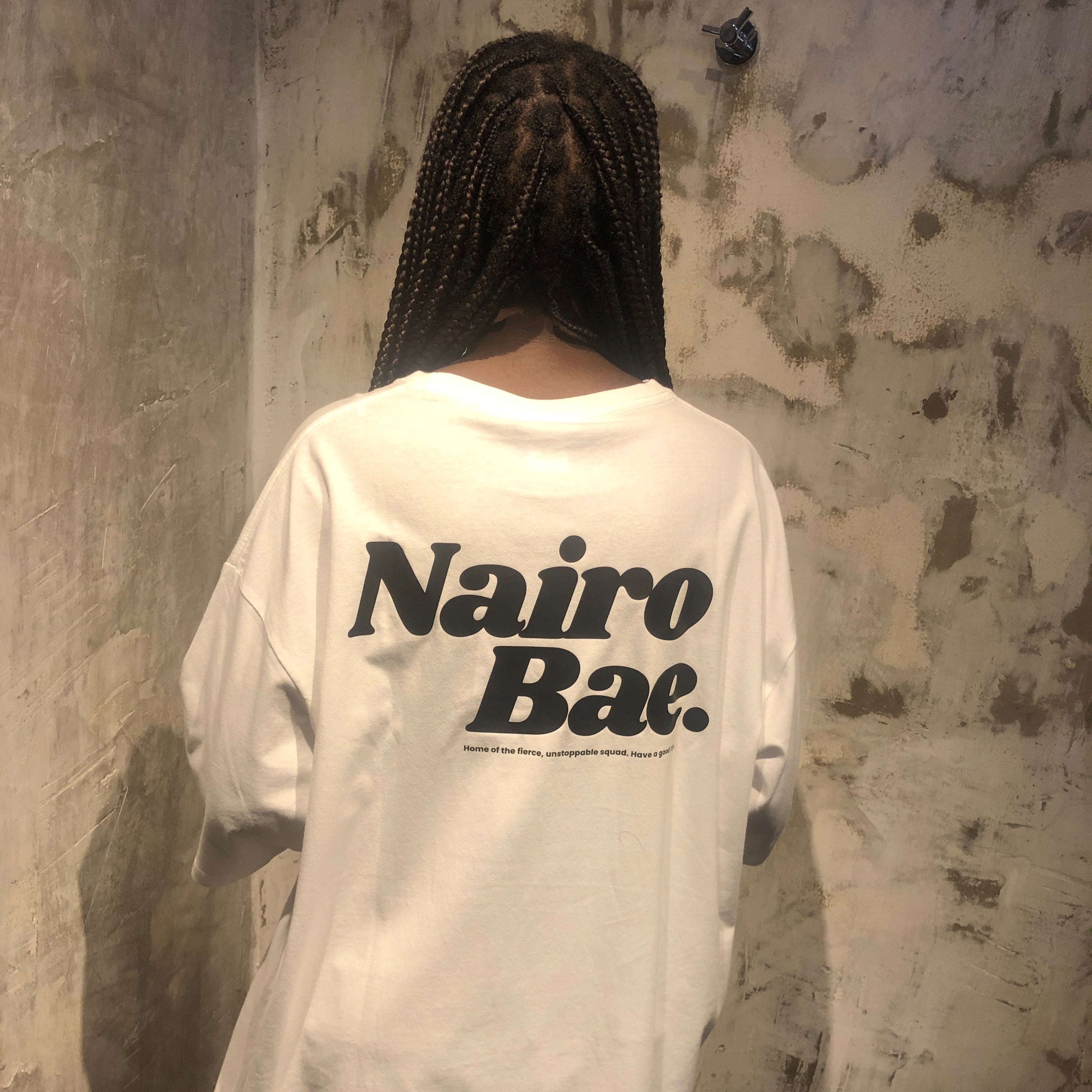 Nairobae White T-Shirt Black Ink