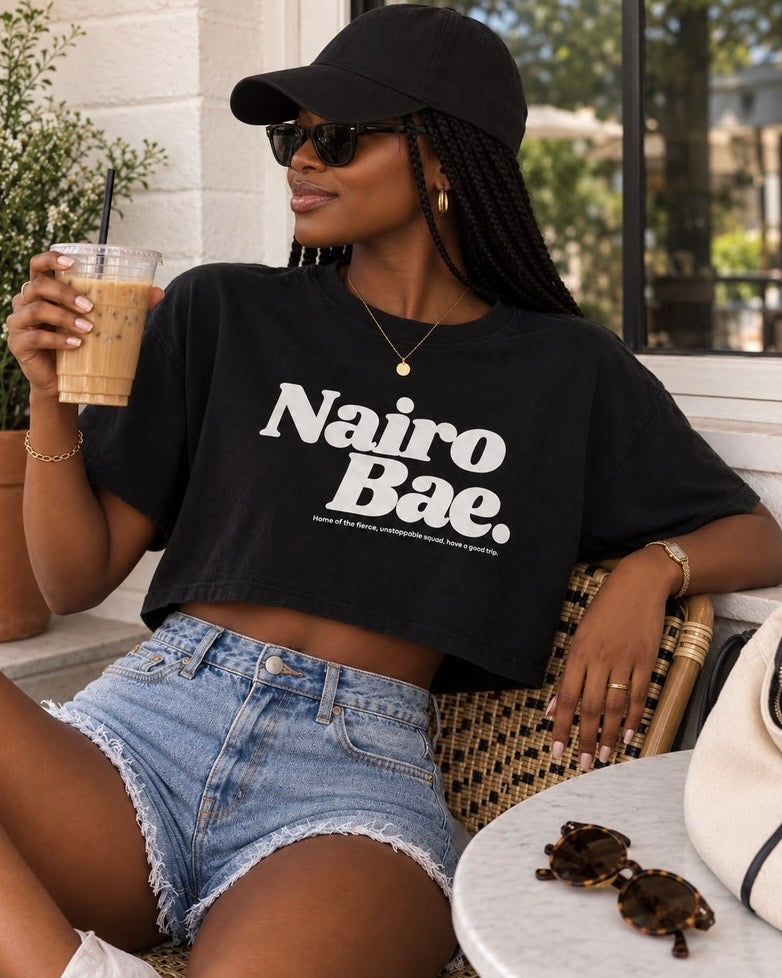 Nairobae Black Crop - Top White Ink