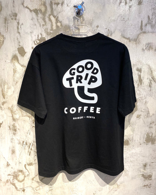 Good Trip Coffee Black T-Shirt with White Ink
