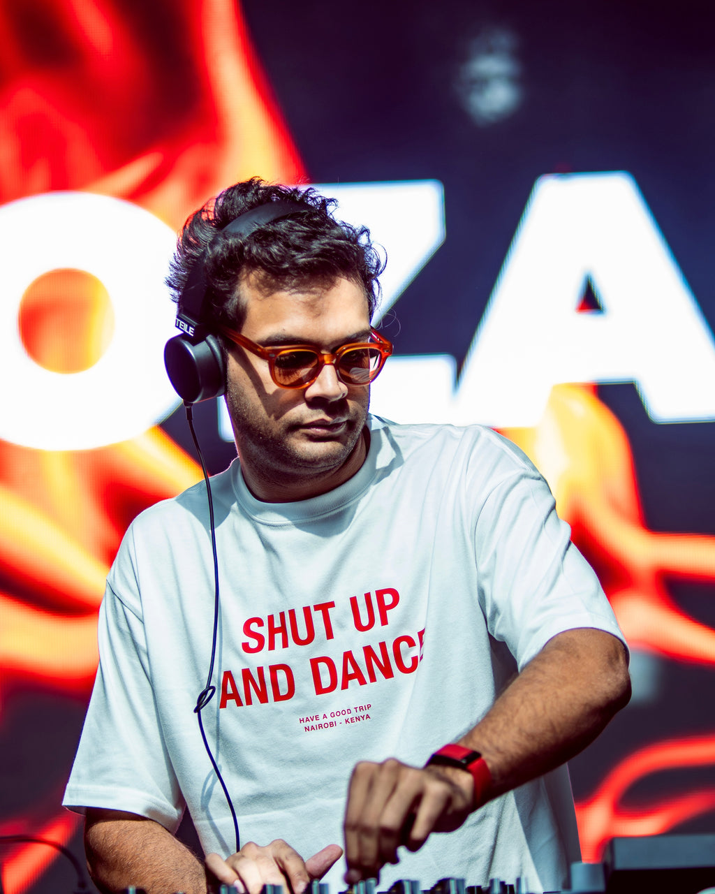 Shut Up And Dance White T-Shirt with Red Ink