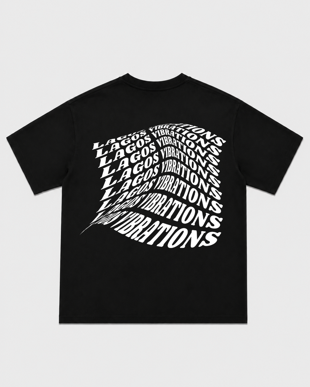 Lagos Vibrations Black T-Shirt with White Ink