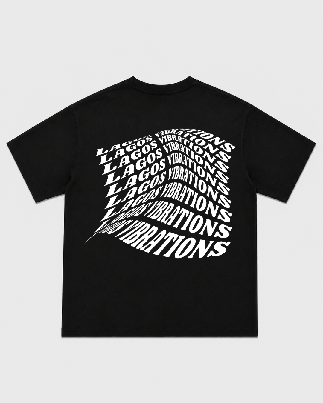 Lagos Vibrations Black T-Shirt with White Ink