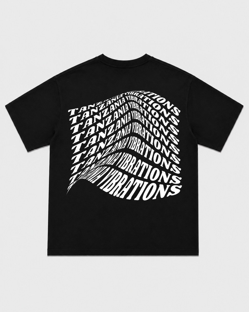 Tanzania Vibrations Black T-Shirt with White Ink