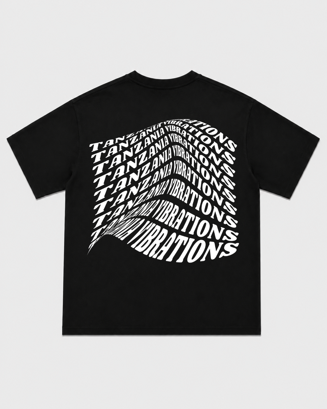 Tanzania Vibrations Black T-Shirt with White Ink