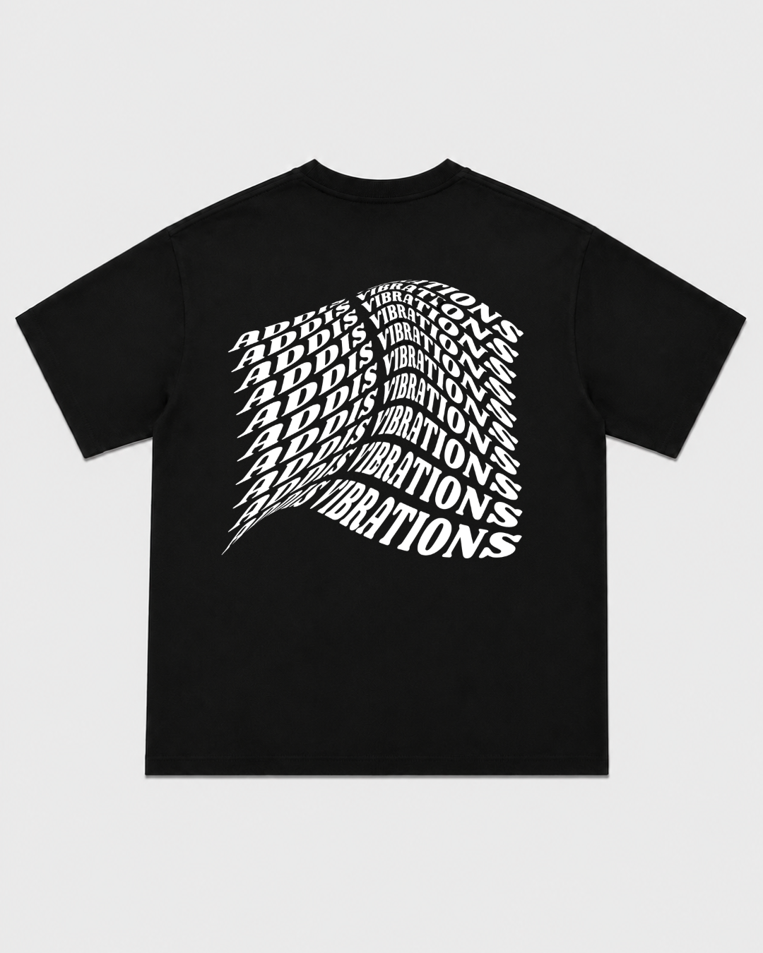Addis Vibrations Black T-Shirt with White Ink