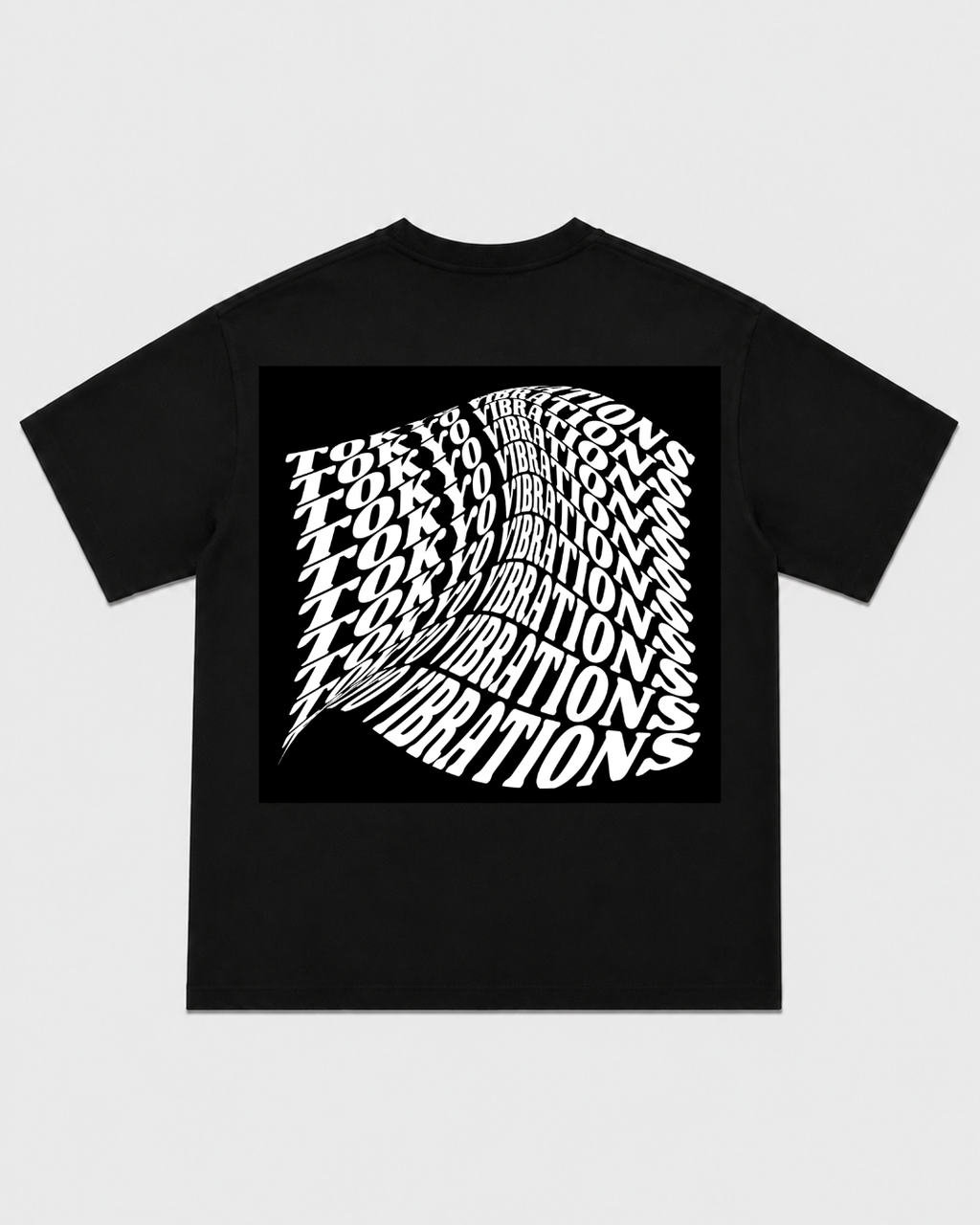 Tokyo Vibrations Black T-Shirt with White Ink