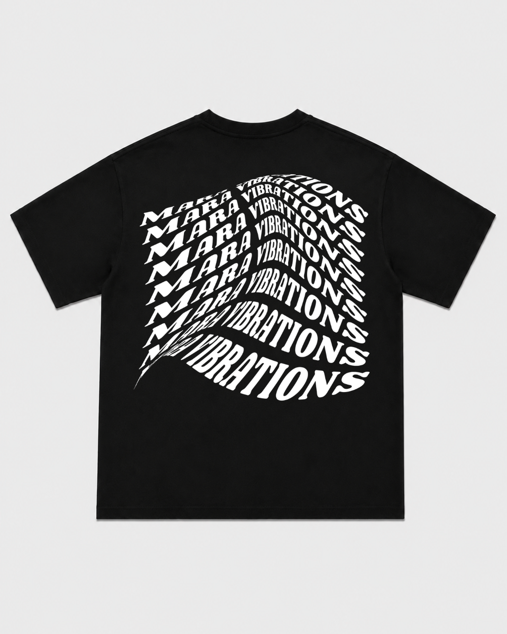 Mara Vibrations Black T-Shirt with White Ink