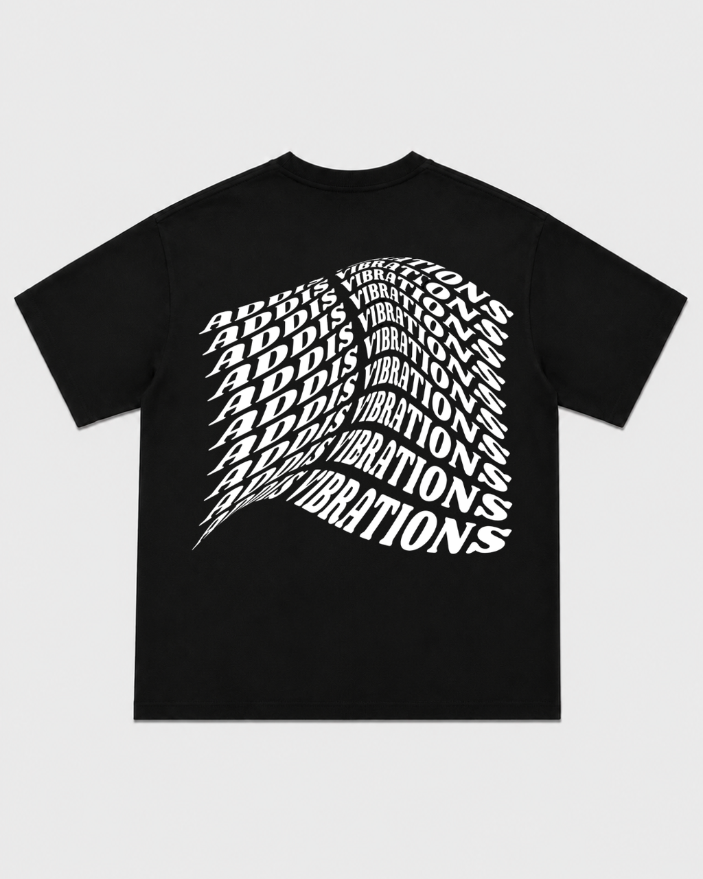 Addis Vibrations Black T-Shirt with White Ink