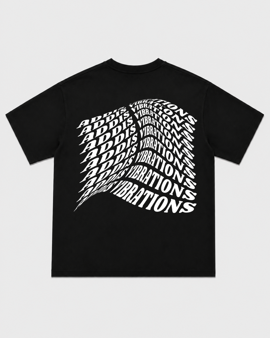 Addis Vibrations Black T-Shirt with White Ink