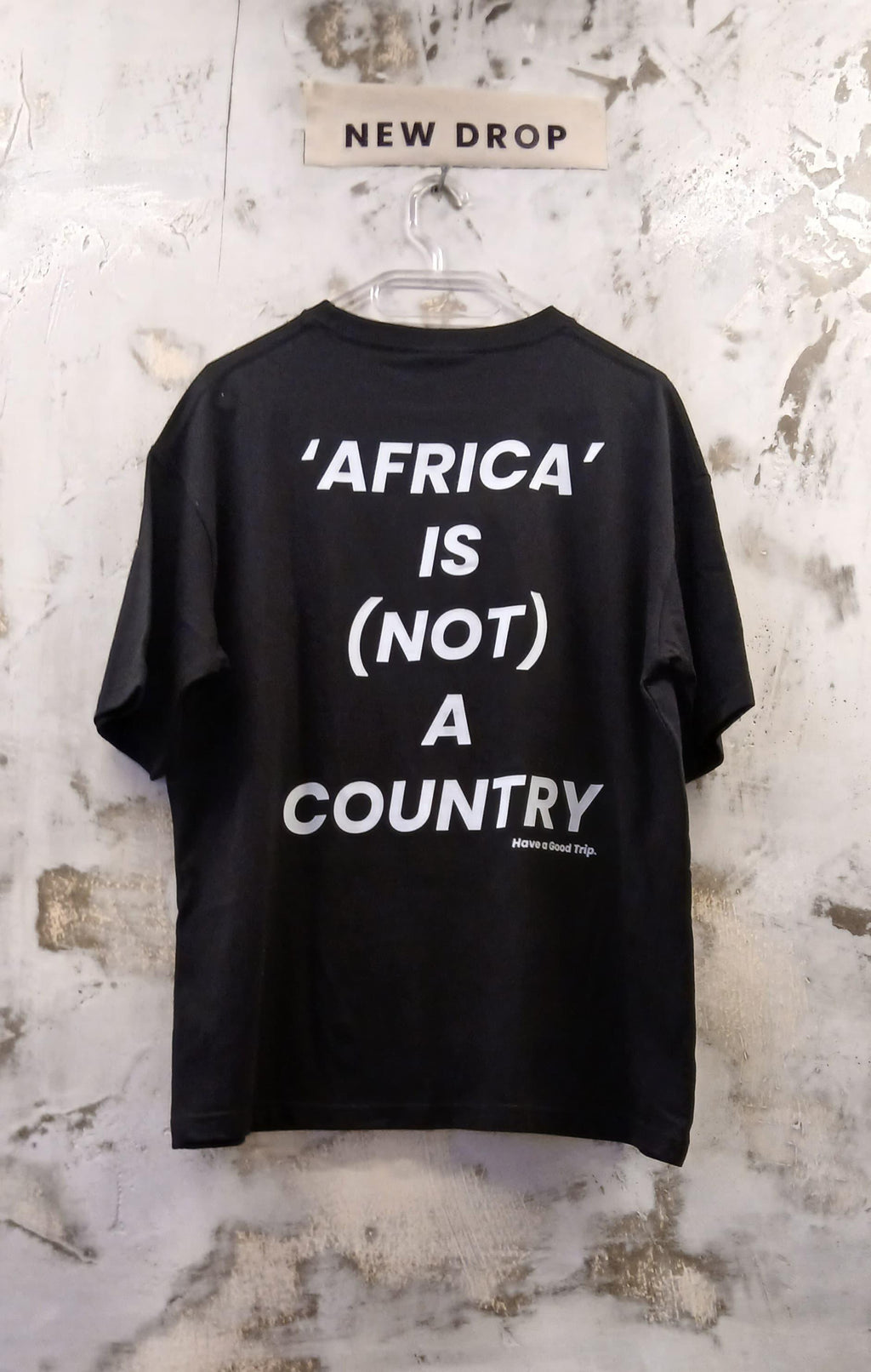 Africa Is Not A Country Black T-Shirt With Black Ink