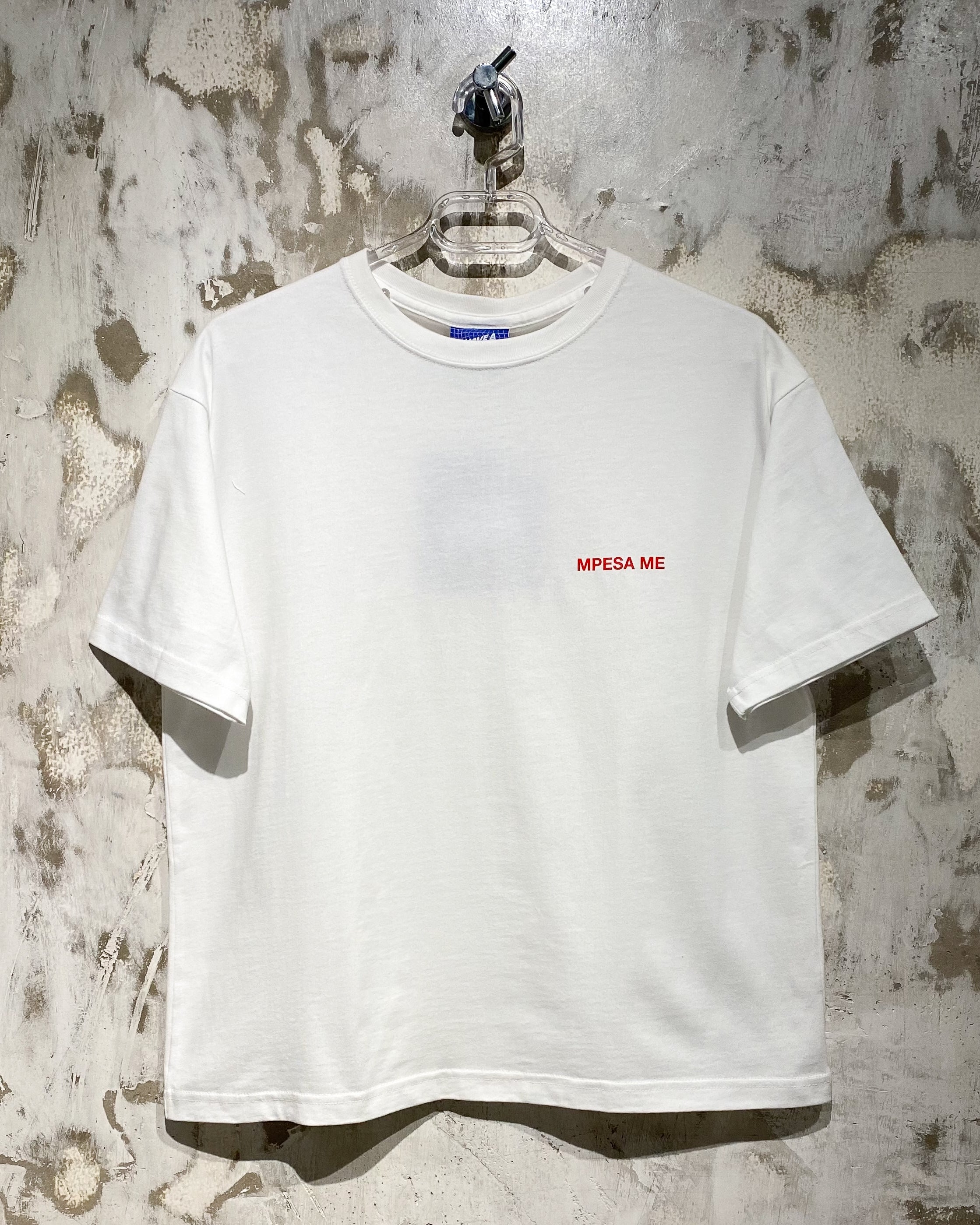 Mpesa Me White T-Shirt with Red Ink
