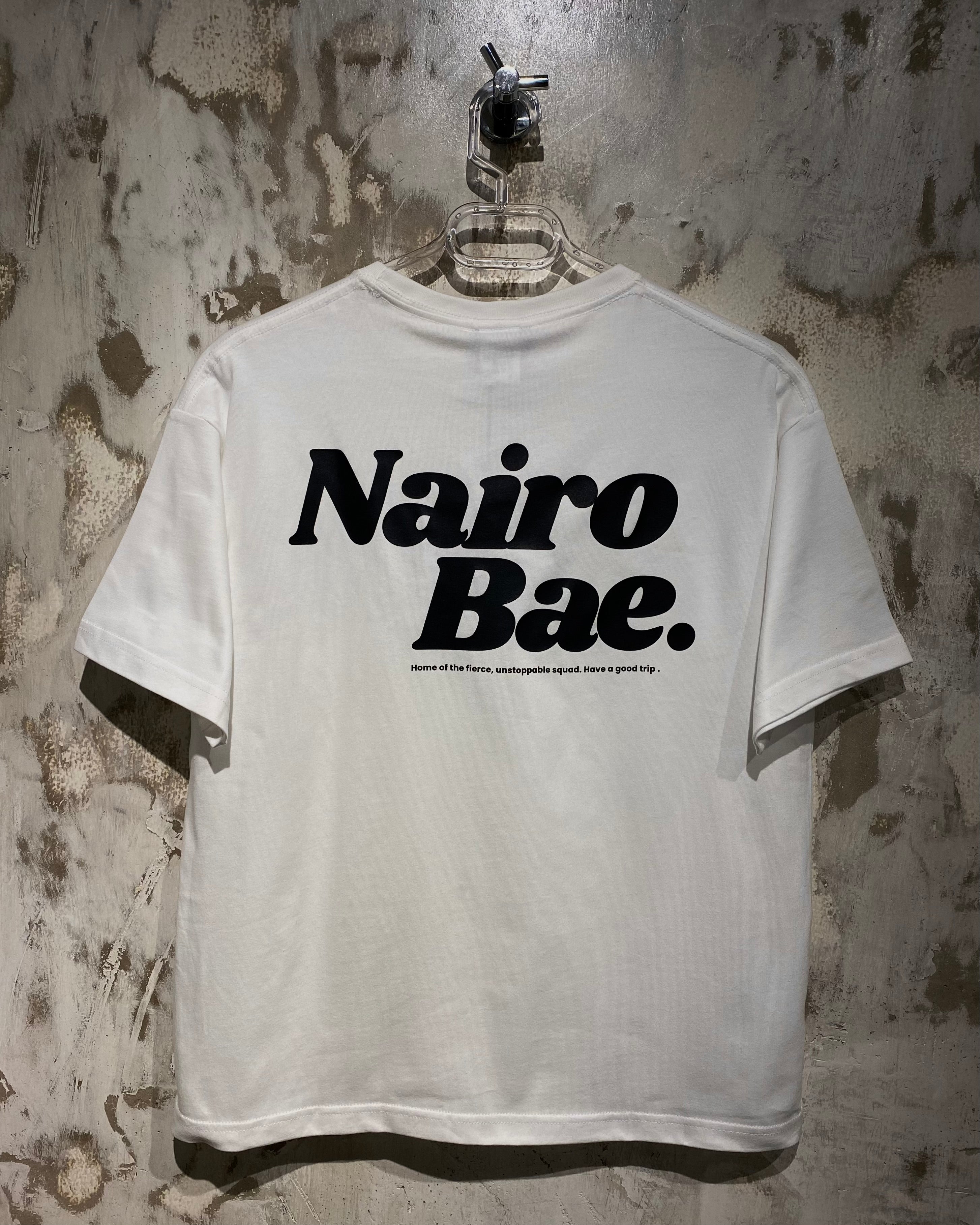 Nairobae White T-Shirt Black Ink