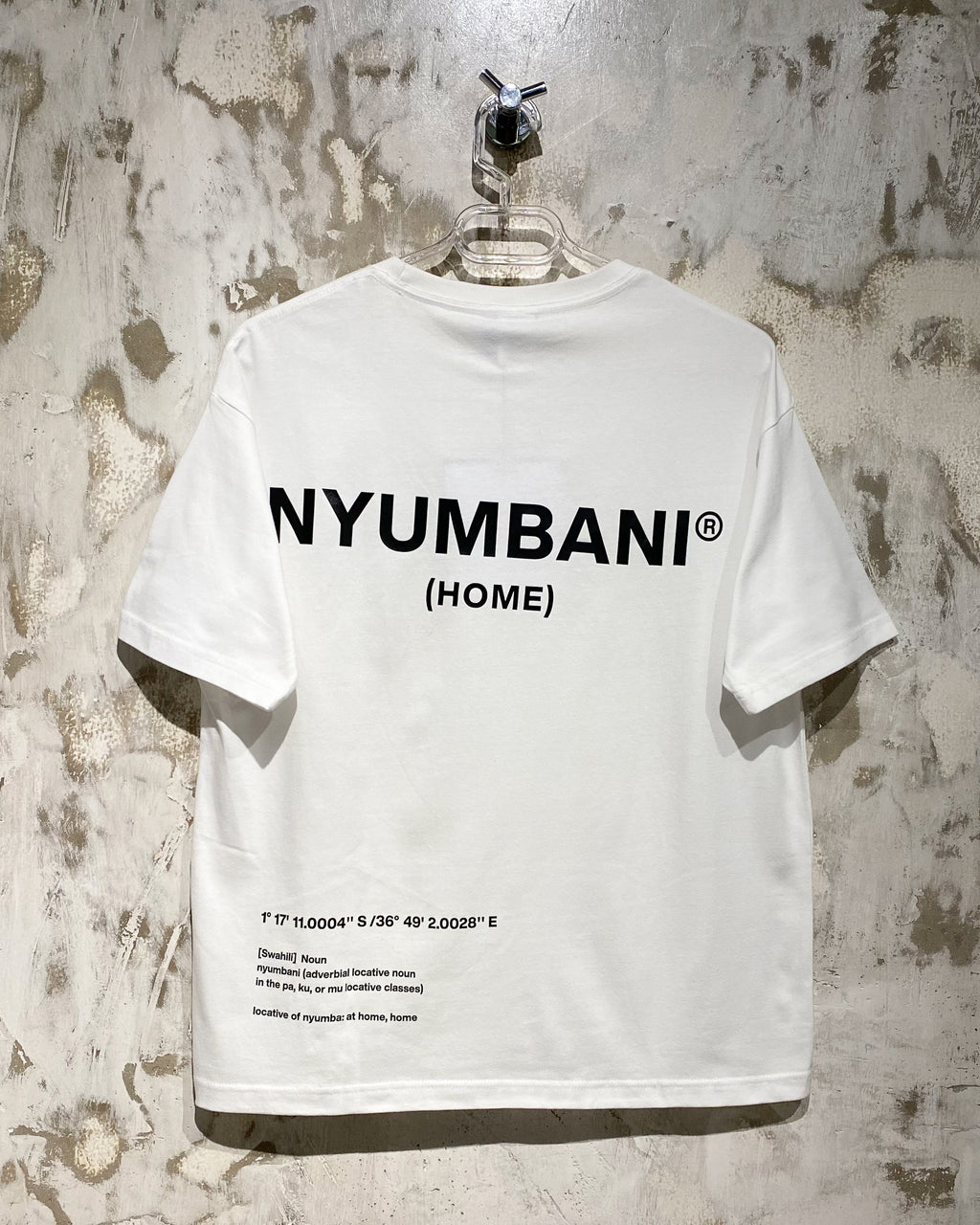 NYUMBANI White T-Shirt with Black Ink