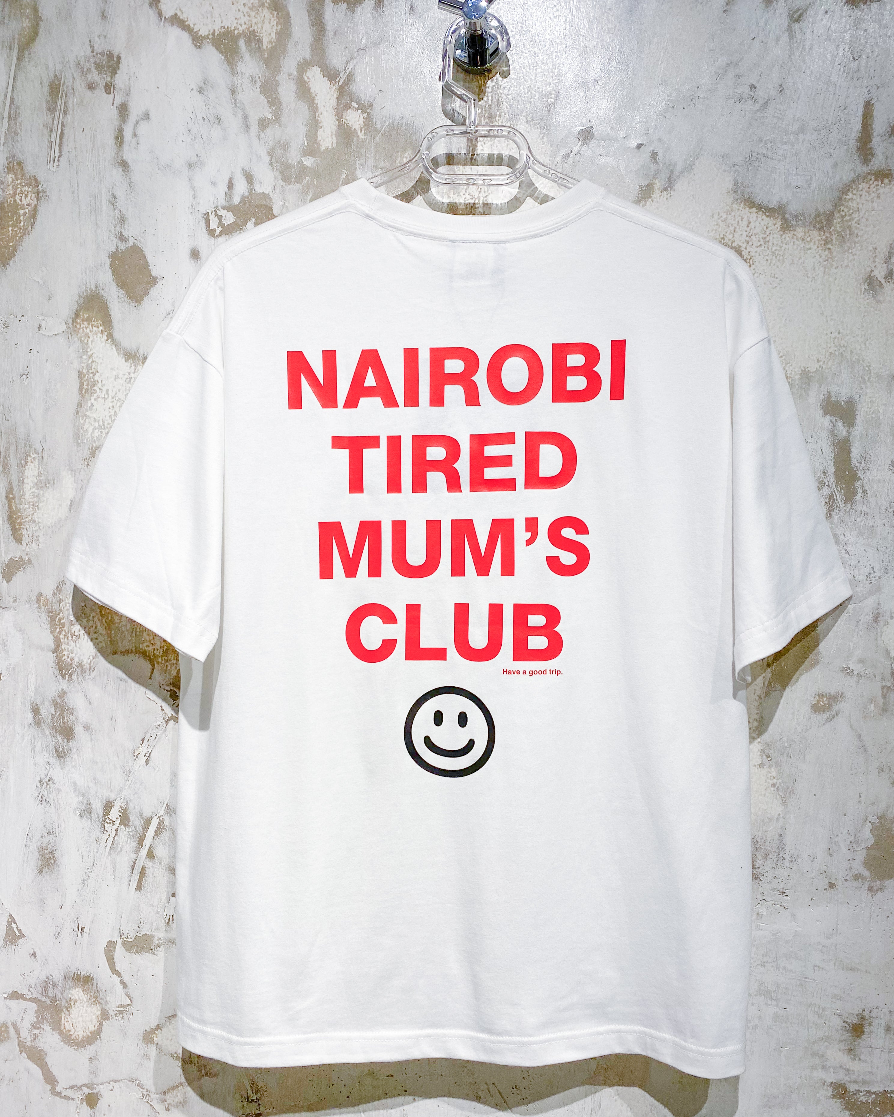 Tired Mum's Club White T-Shirt with Red Ink