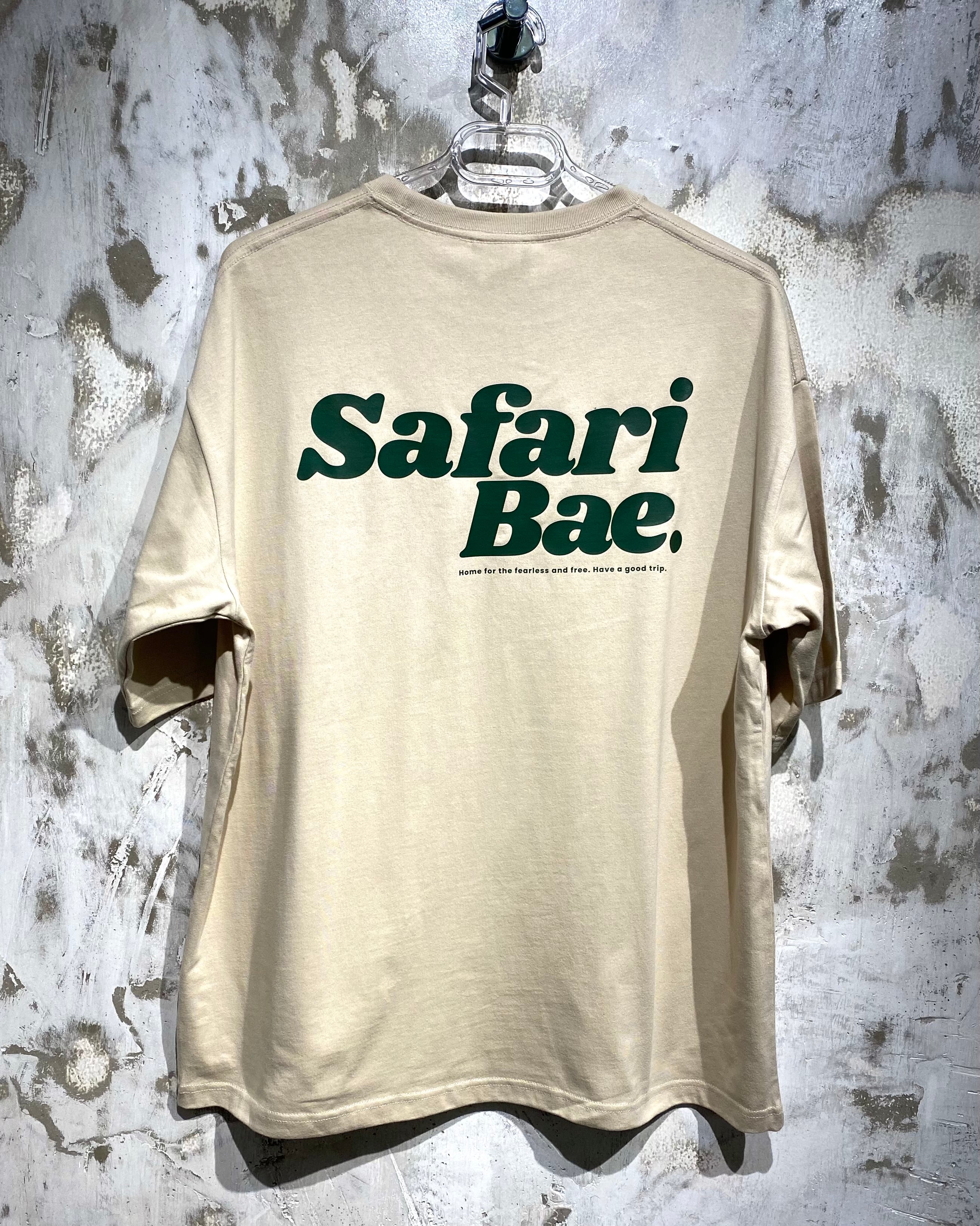 Safari Bae Beige T-Shirt with Green Ink