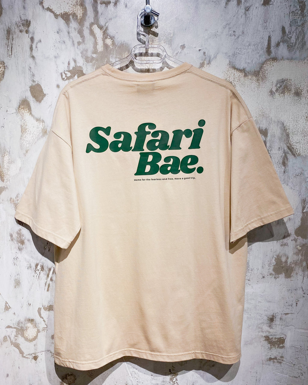 Safari Bae Beige T-Shirt with Green Ink
