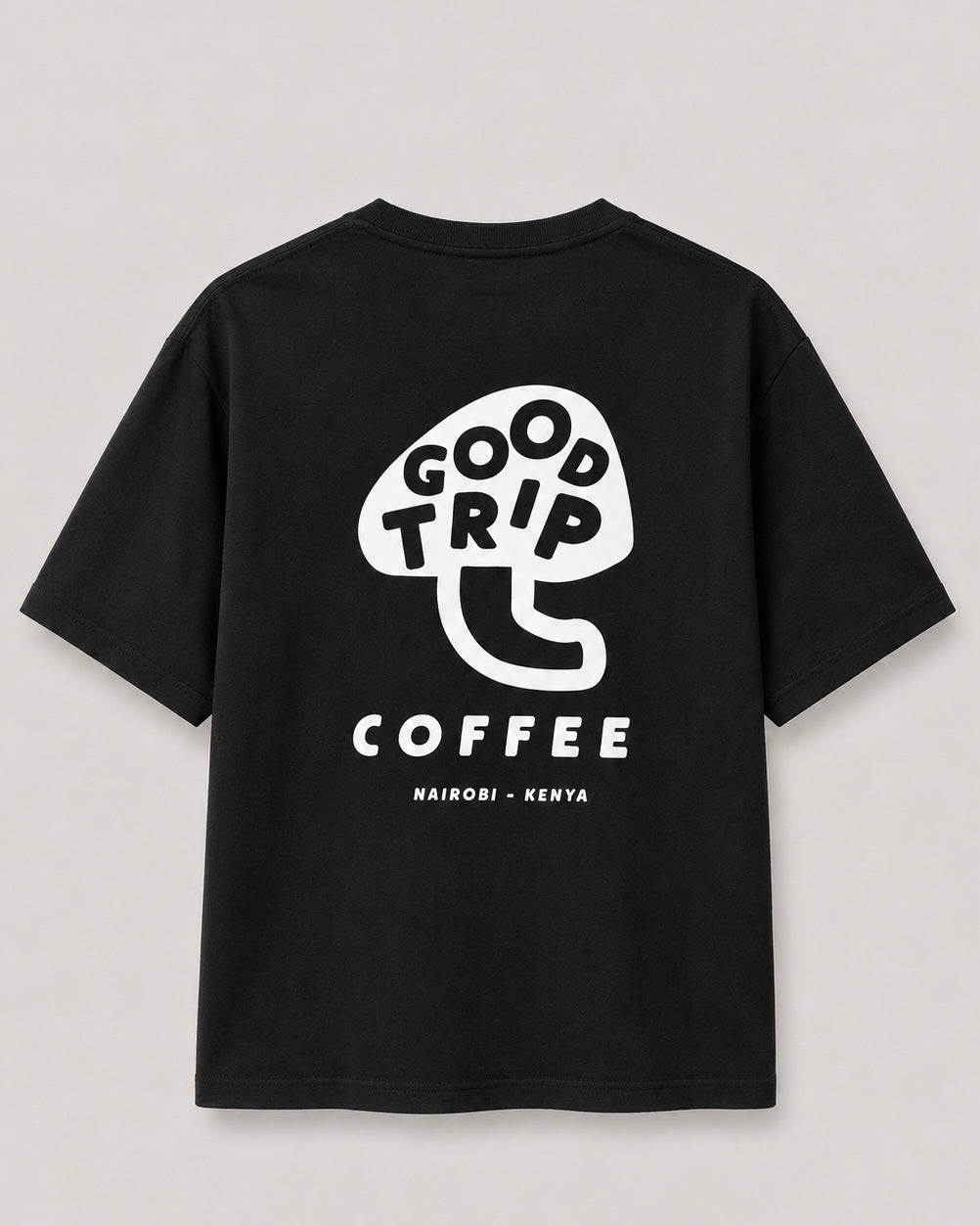 Good Trip Coffee Black T-Shirt with White Ink