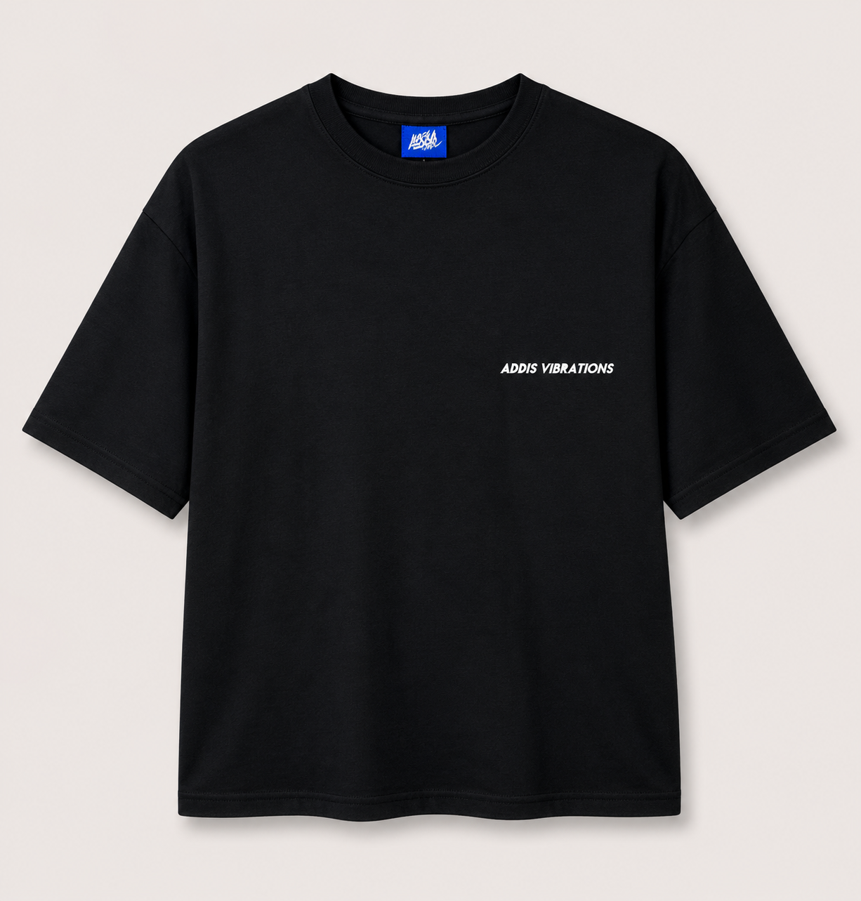 Addis Vibrations Black T-Shirt with White Ink
