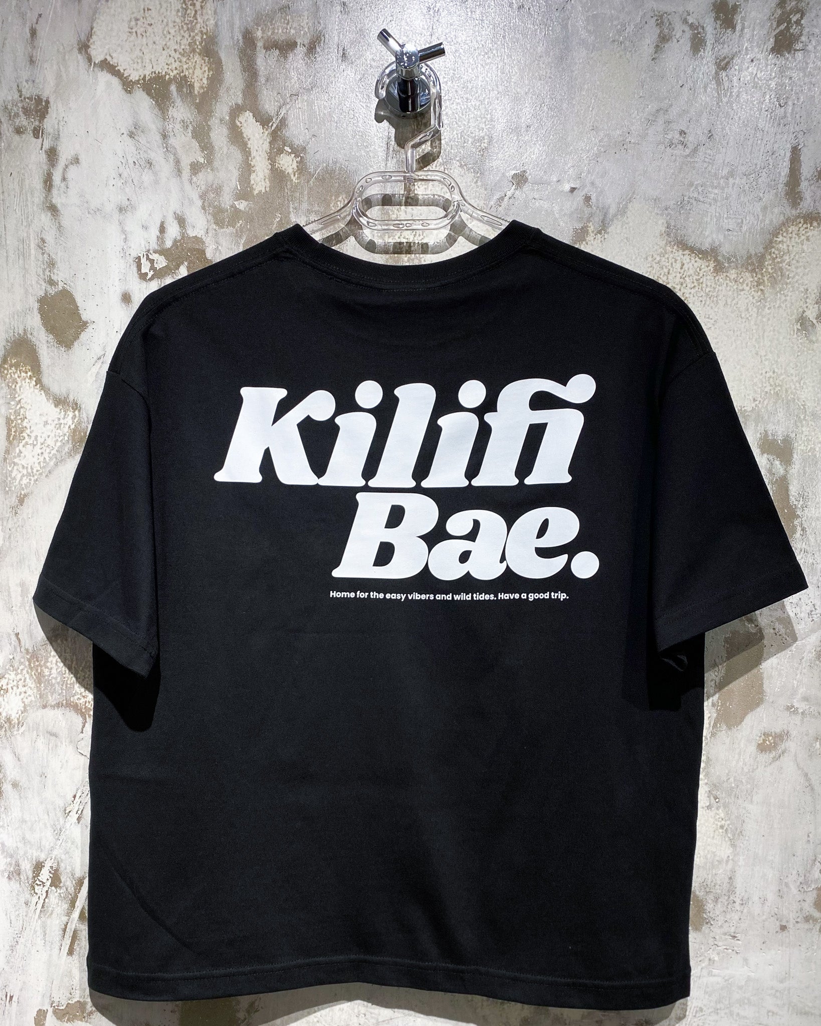 Kilifi Bae Black T-Shirt with White Ink