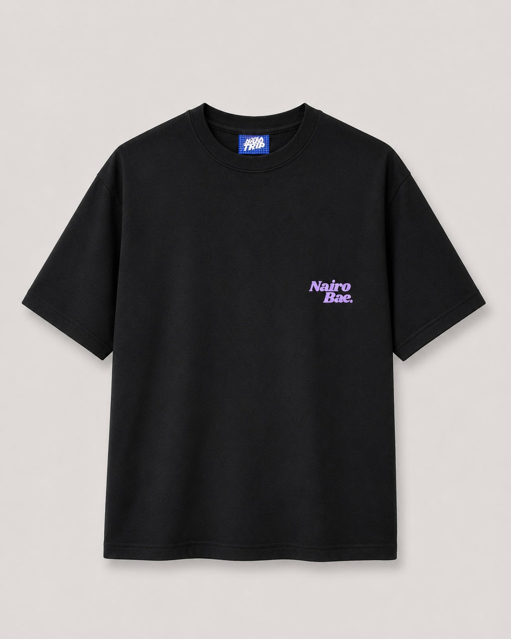 Nairobae Black T-Shirt with Purple ink