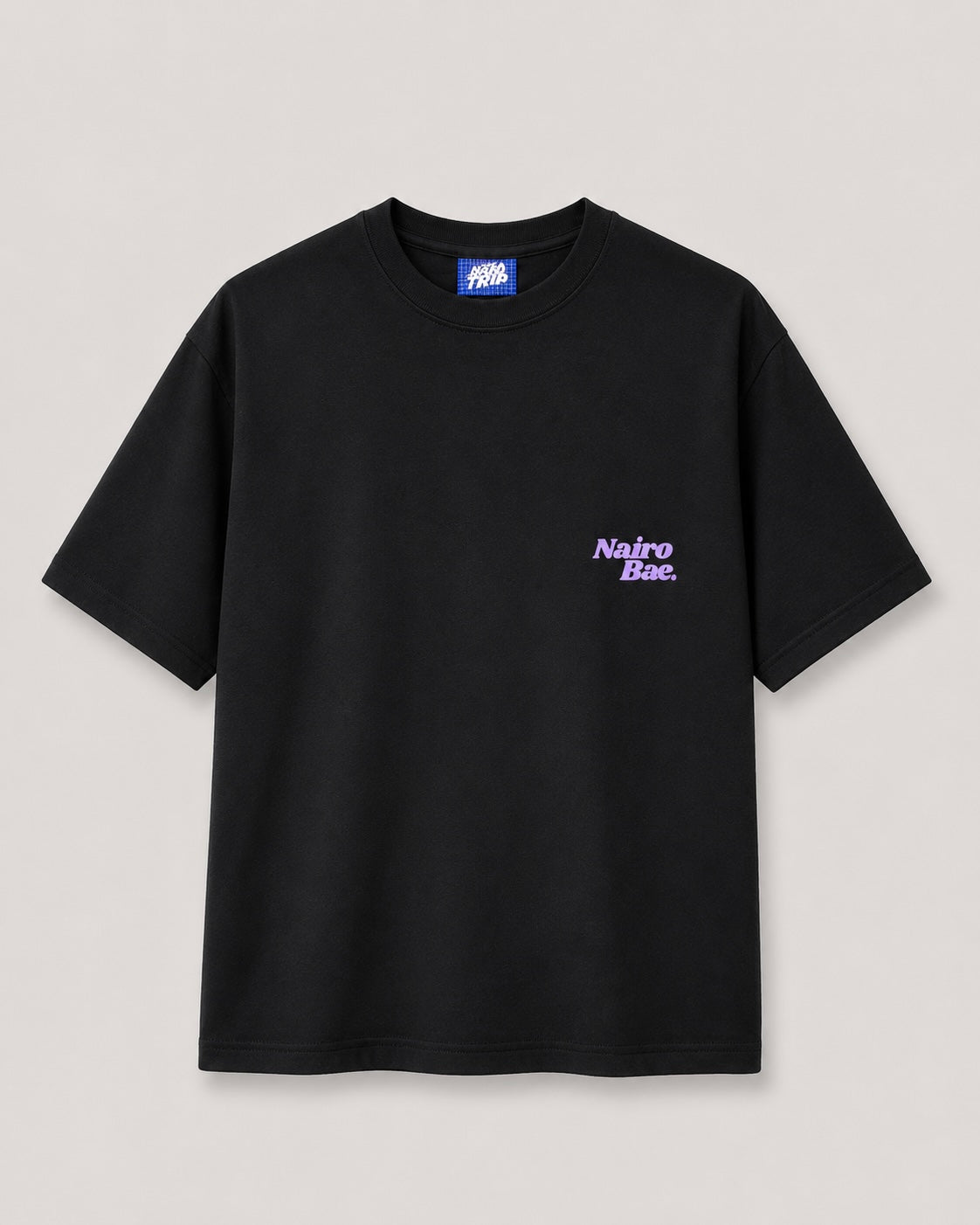 Nairobae Black T-Shirt with Purple ink