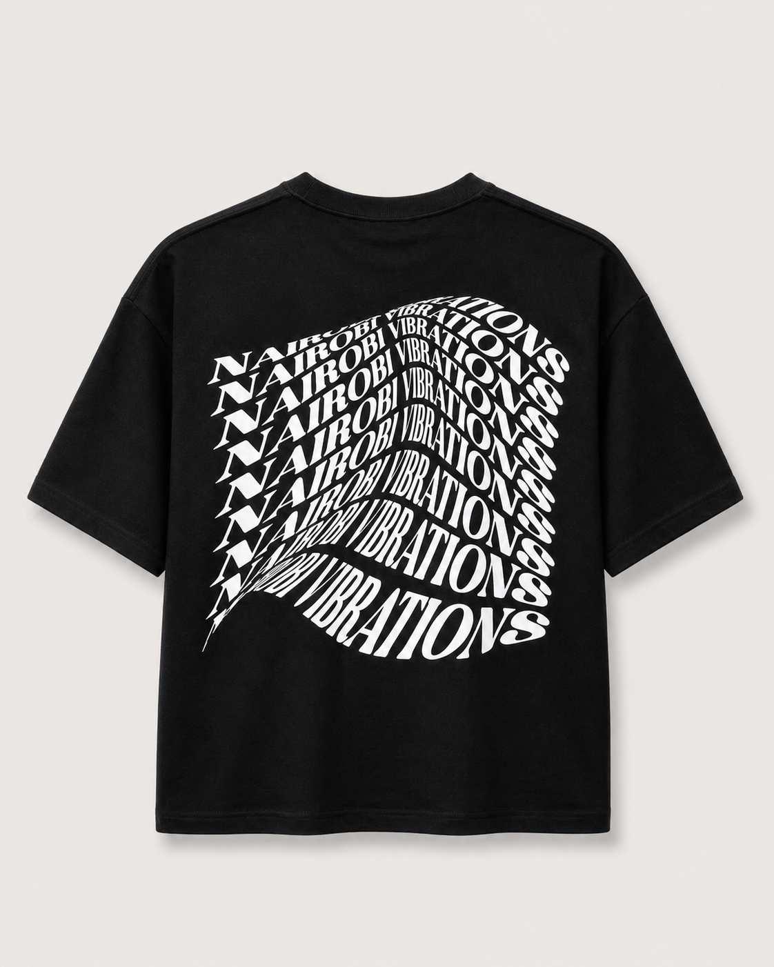 Nairobi Vibrations Black T-Shirt with White Ink