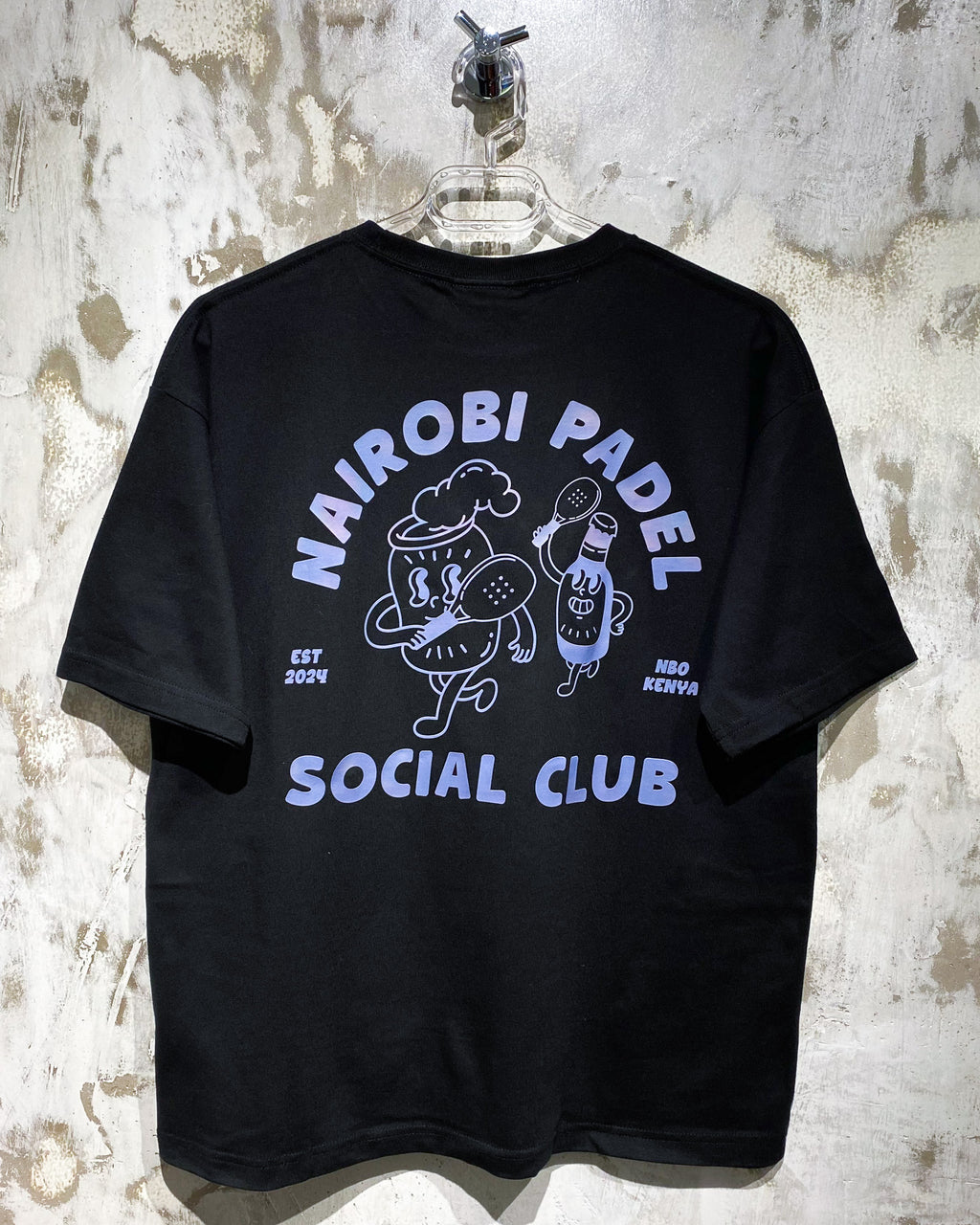 Nairobi Padel Social Club Black T-Shirt with Purple Ink