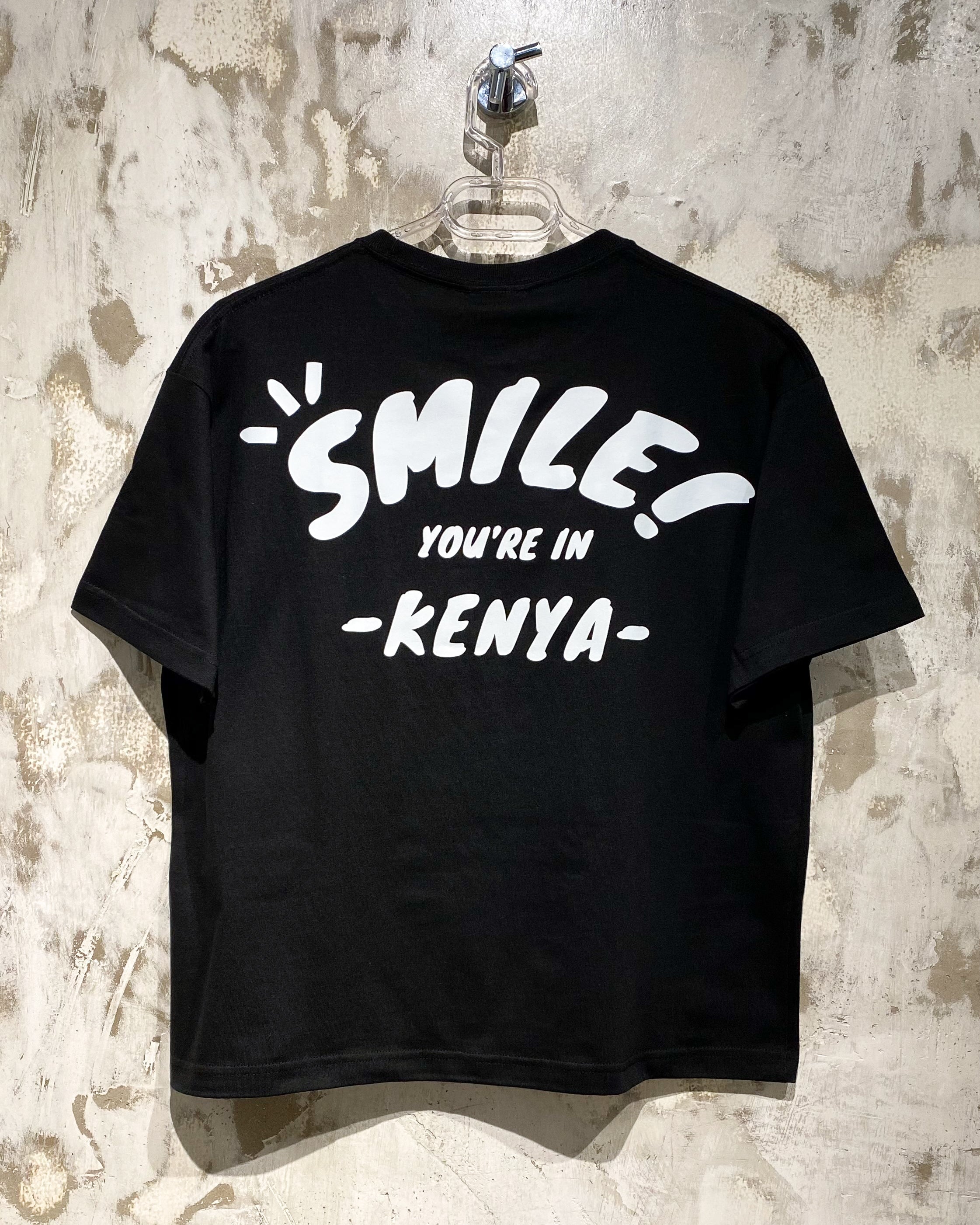 Smile Kenya Black T-Shirt with White Ink