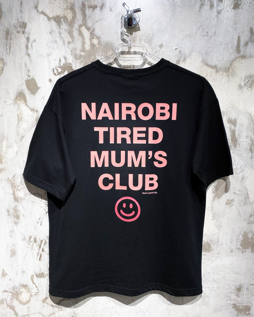 Tired Mum's Club Black T-Shirt with Pink Ink