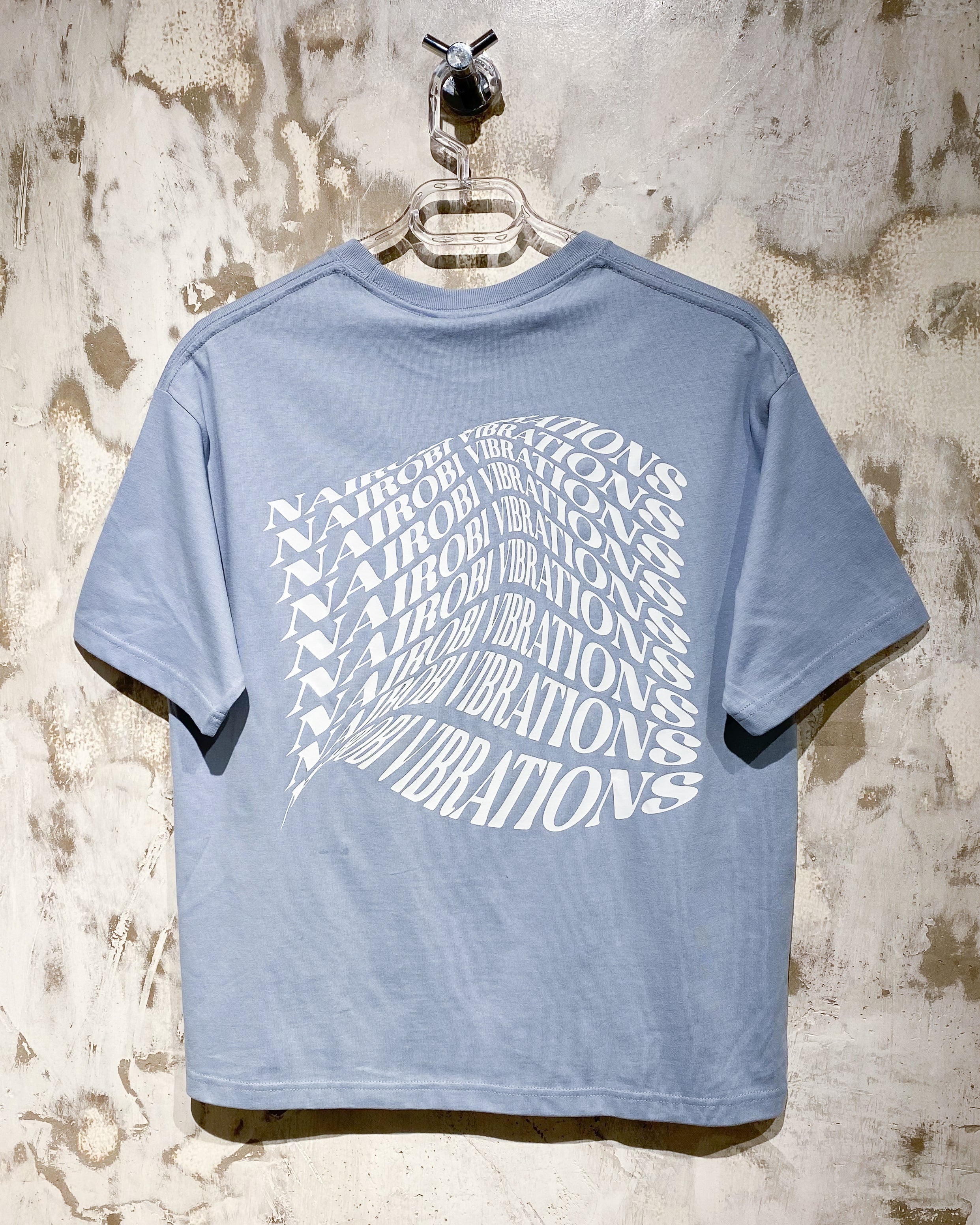 Nairobi Vibrations Blue T-Shirt with White Ink