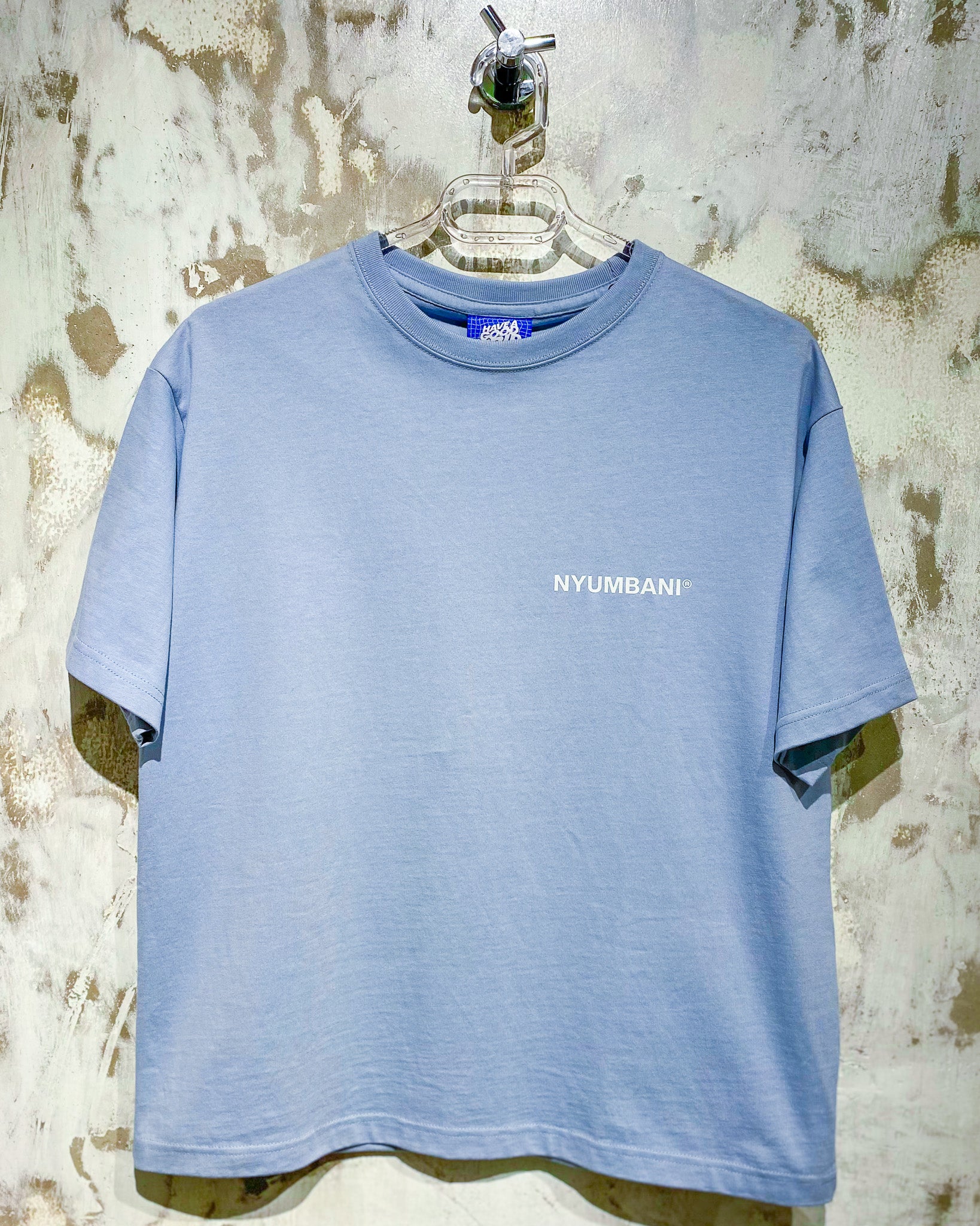 Nyumbani Blue T-Shirt with White Ink