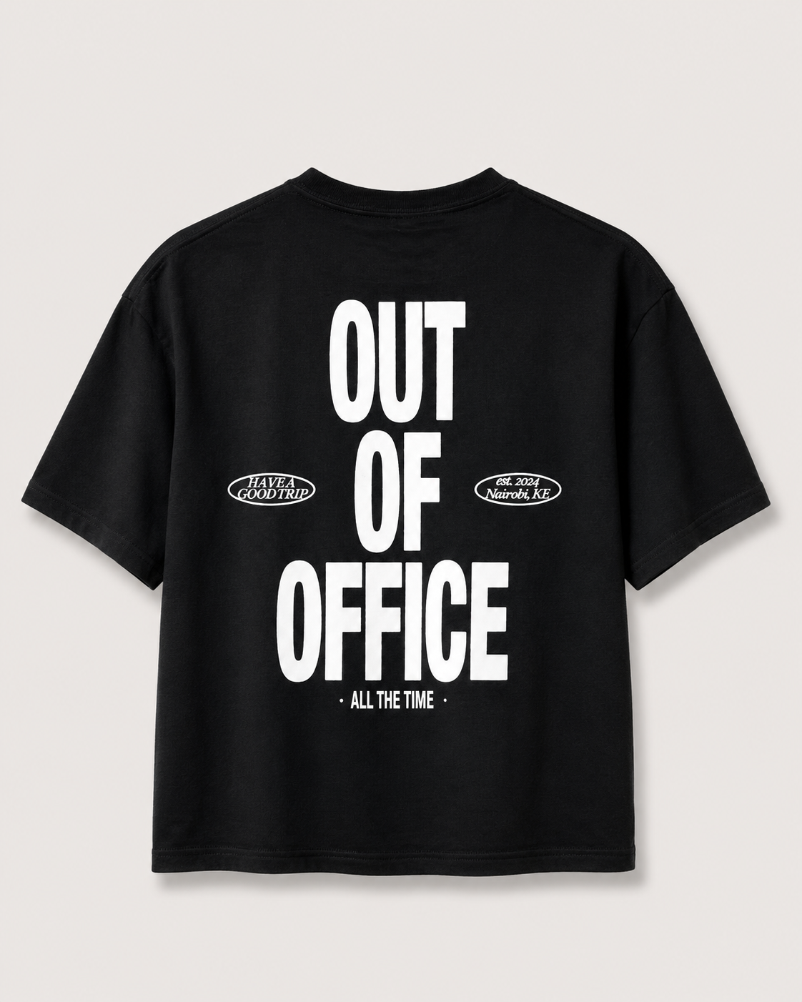 Out Of Office Black T-shirt with White Ink