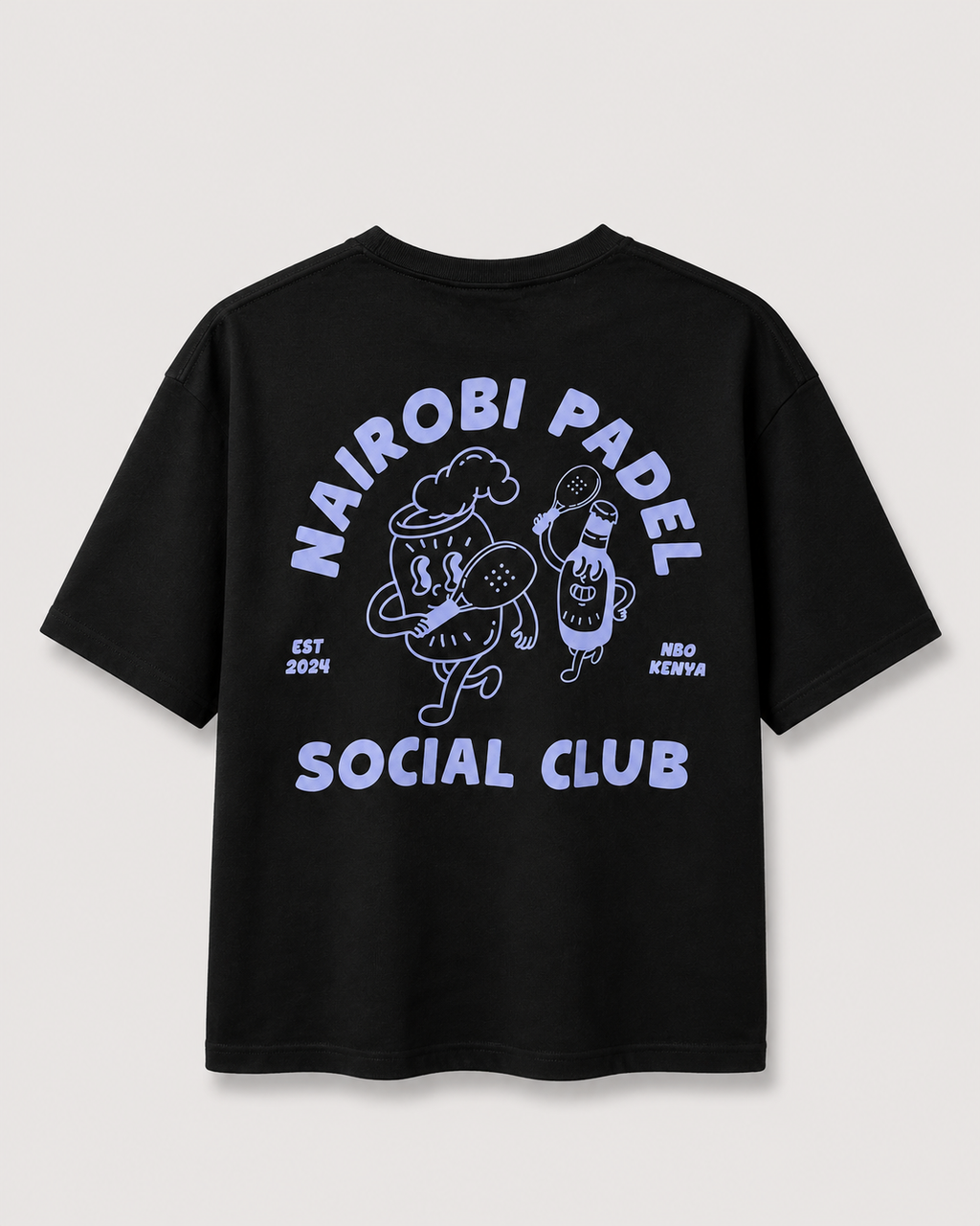 Nairobi Padel Social Club Black T-Shirt with Purple Ink
