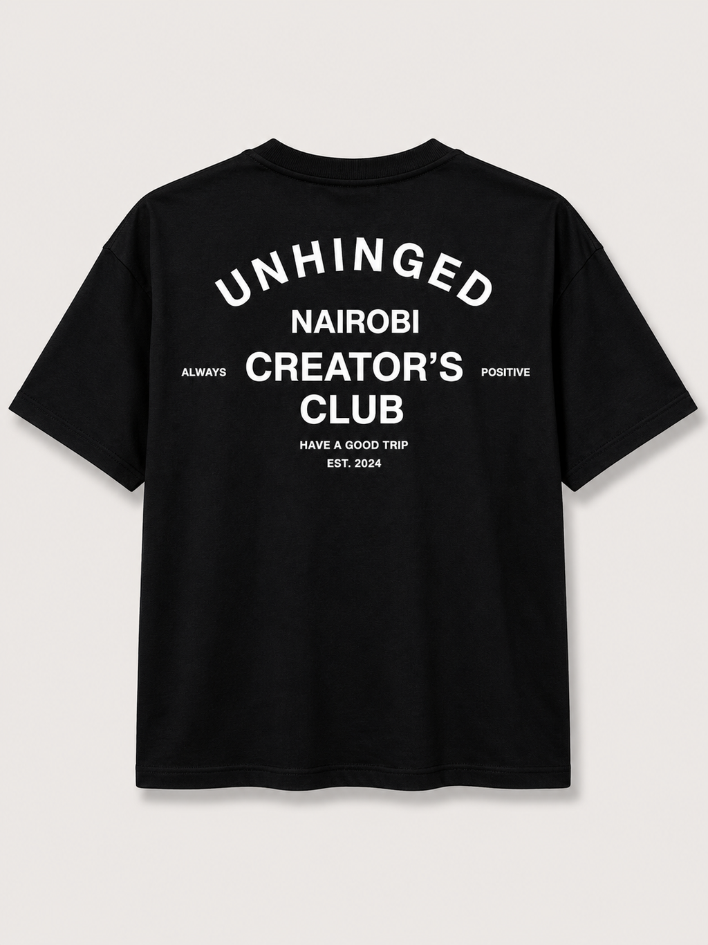 Unhinged Black T-Shirt with White ink