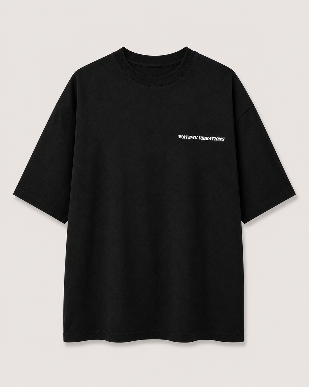Watamu Vibrations Black T-Shirt with White Ink
